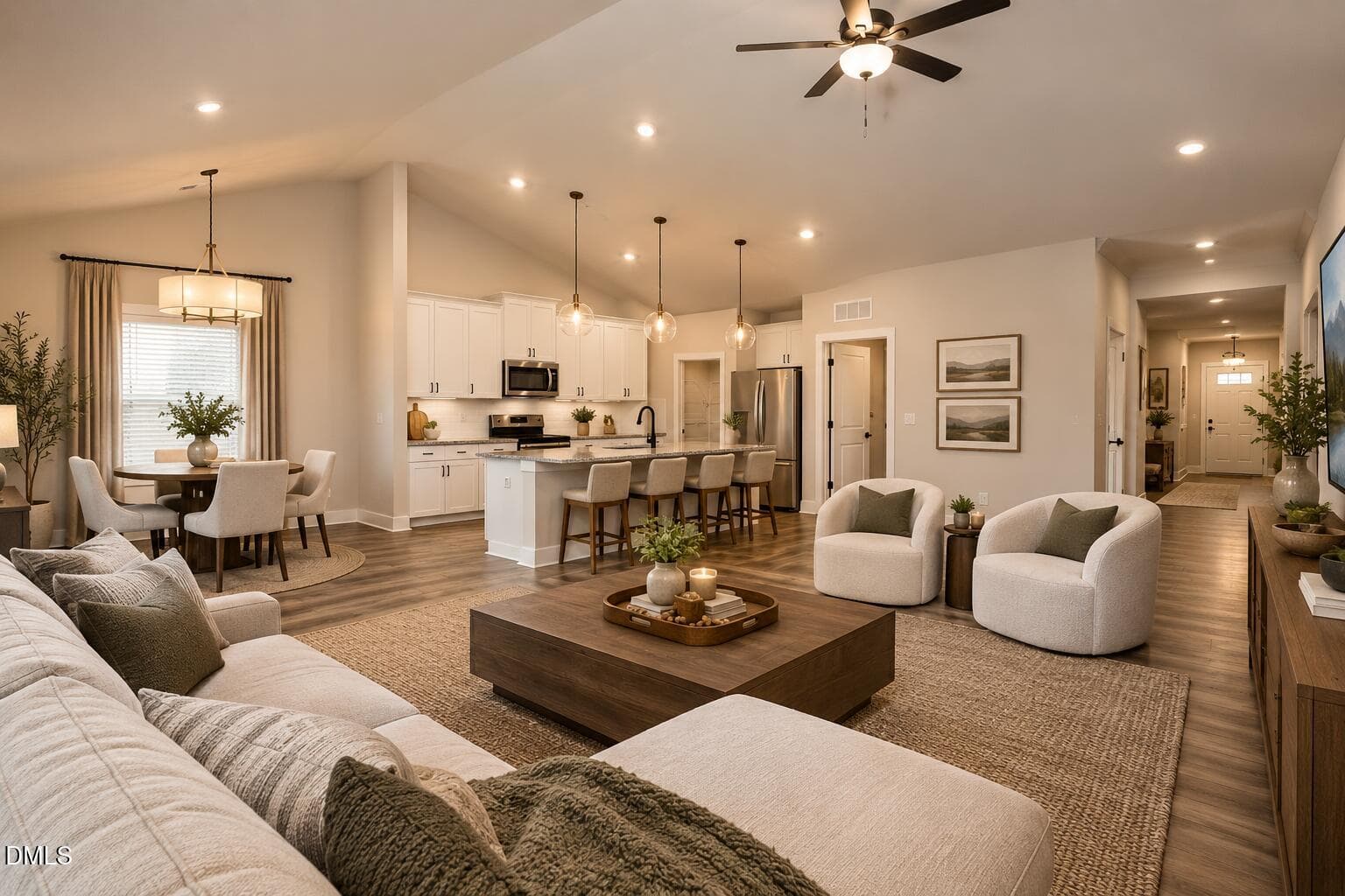 Burton Living room and kitchen - 118 Custer Drive, Mebane, NC 27302