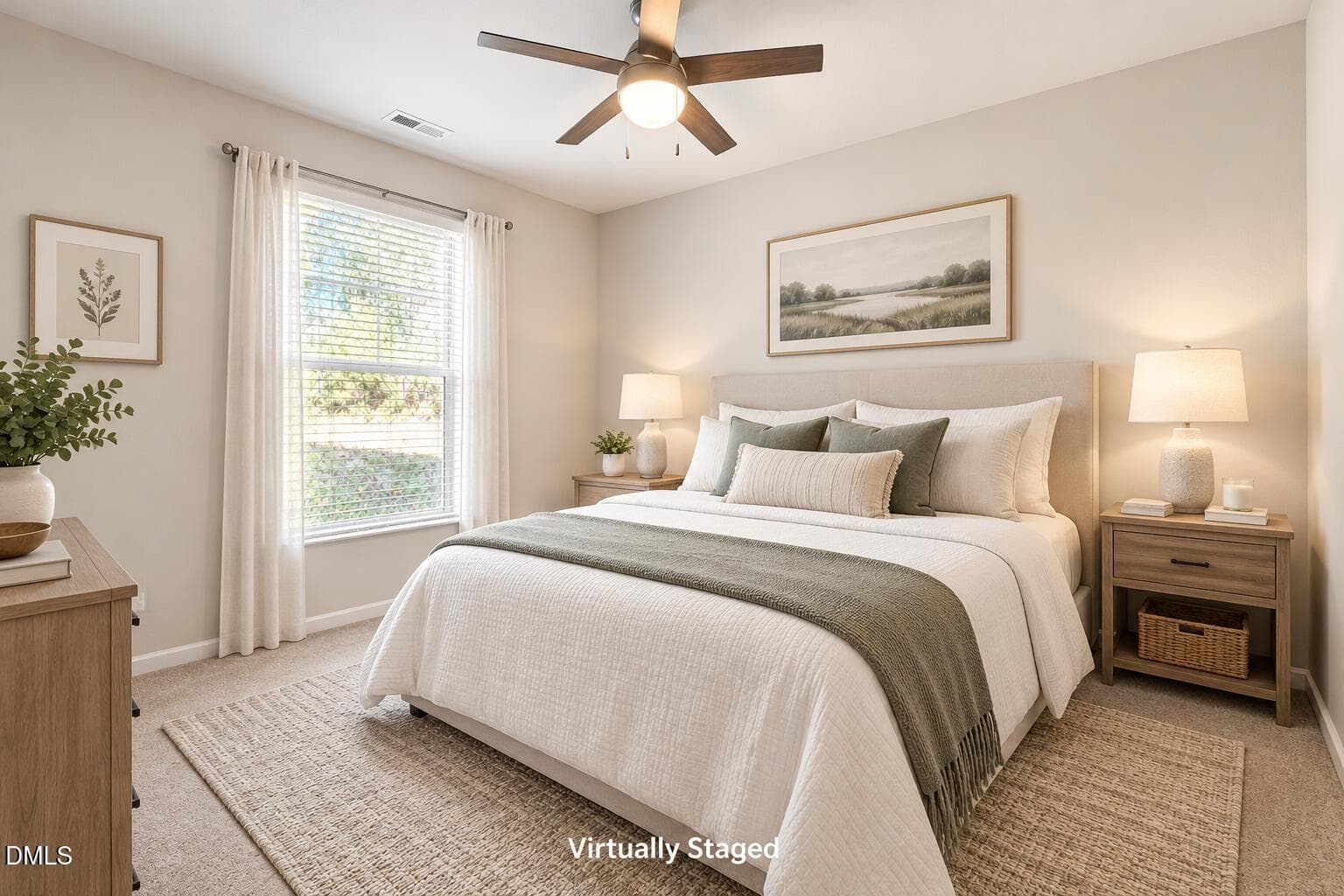 guest bedroom staged - 131 Kinnakeet Drive, Durham, NC 27704