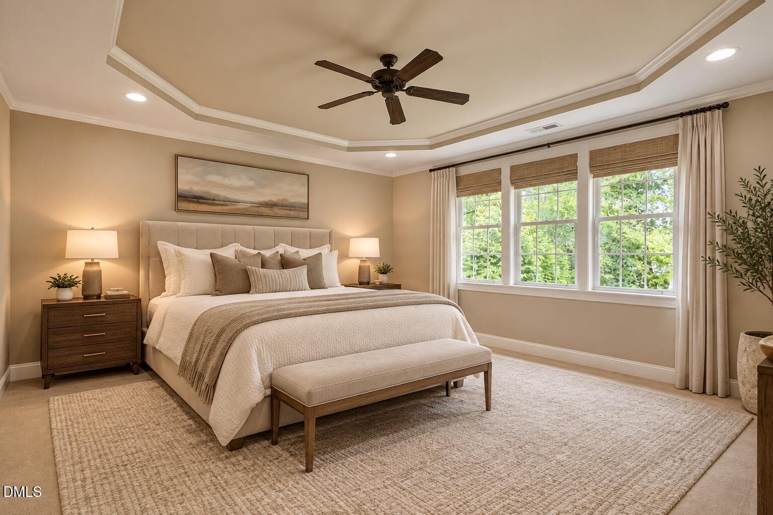 Serene Neutral Master Bedroom - 1220 Fanning Drive, Wake Forest, NC 27587