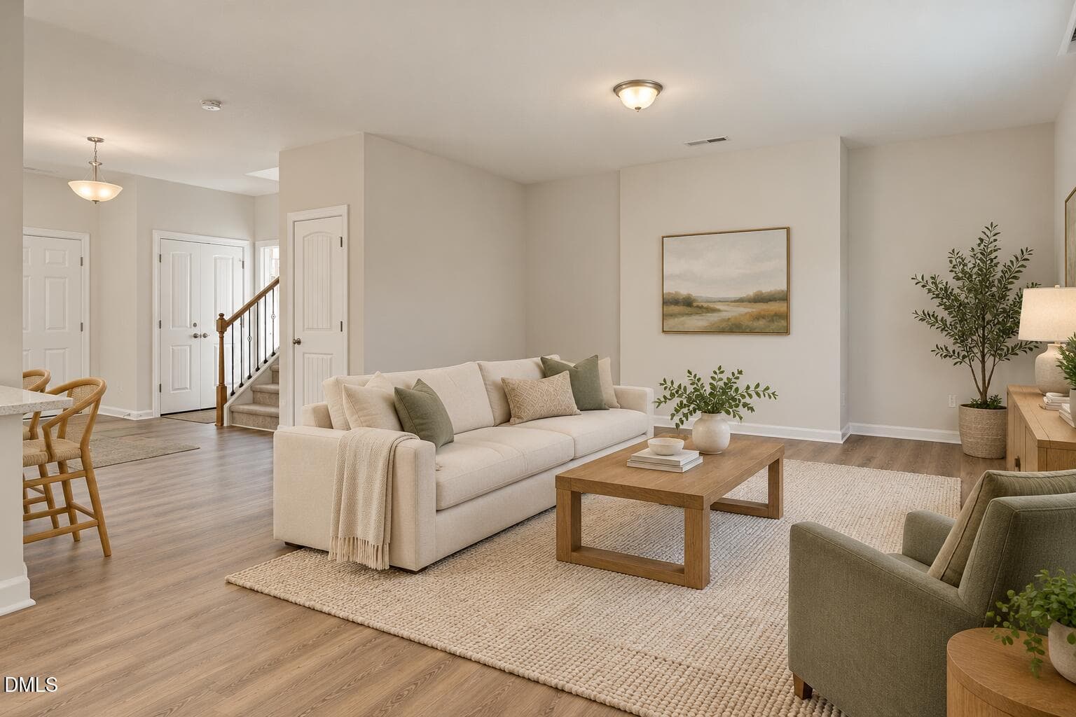 Sunlit family room with warm oak floors- - 224 Starlet Ridge Way, Clayton, NC 27520