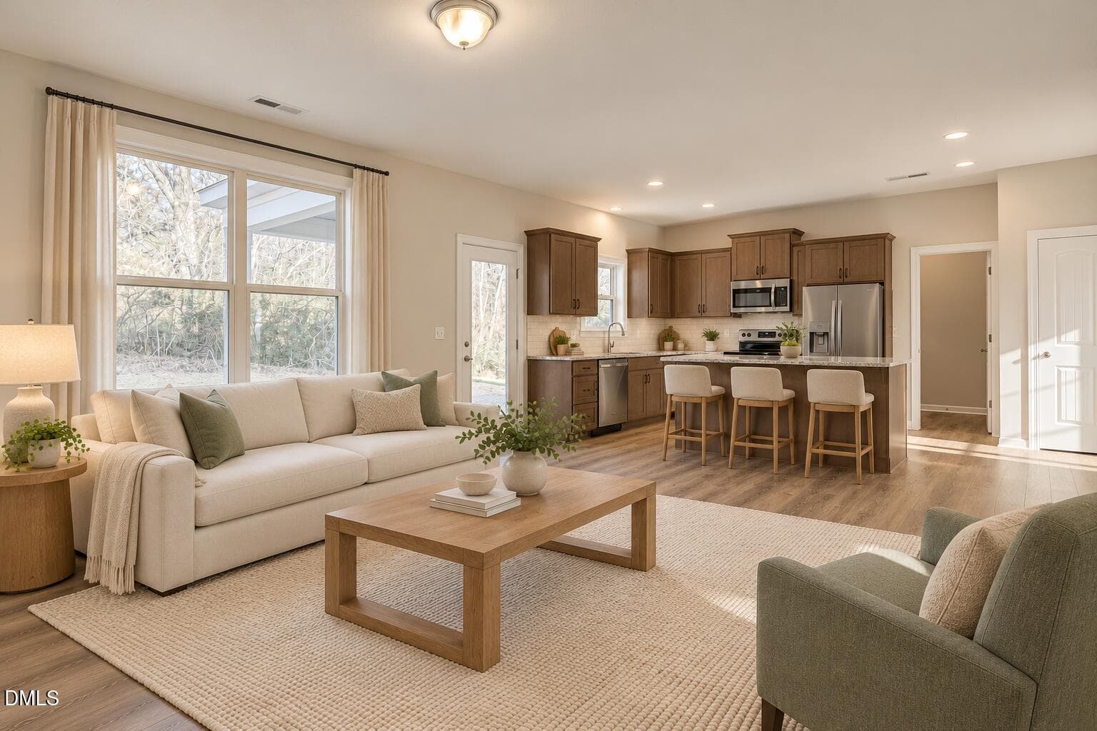 Sunlit Family Room and Oak Kitchen-6 - 224 Starlet Ridge Way, Clayton, NC 27520