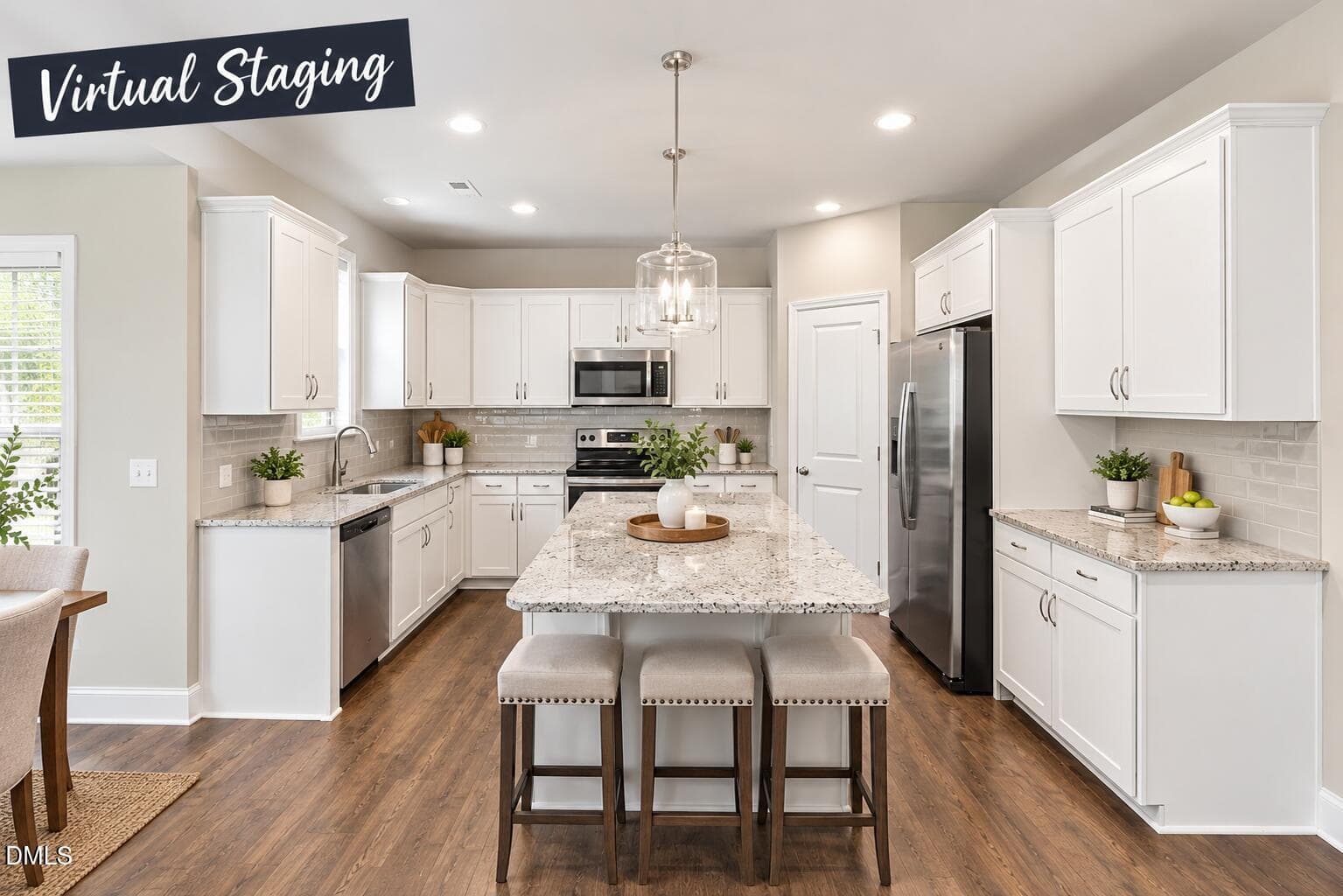 Bright Transitional Kitchen with Island - 37 Meadow Vista Lane, Angier, NC 27501