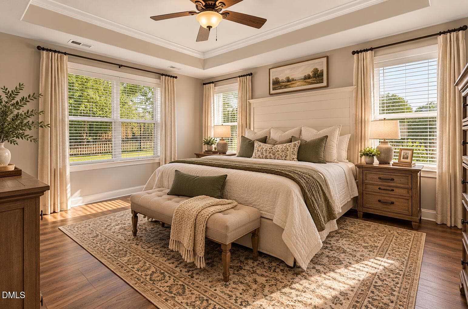 Sunlit Olive-Toned Farmhouse Bedroom - 2013 Edens Ridge Avenue, Wake Forest, NC 27587