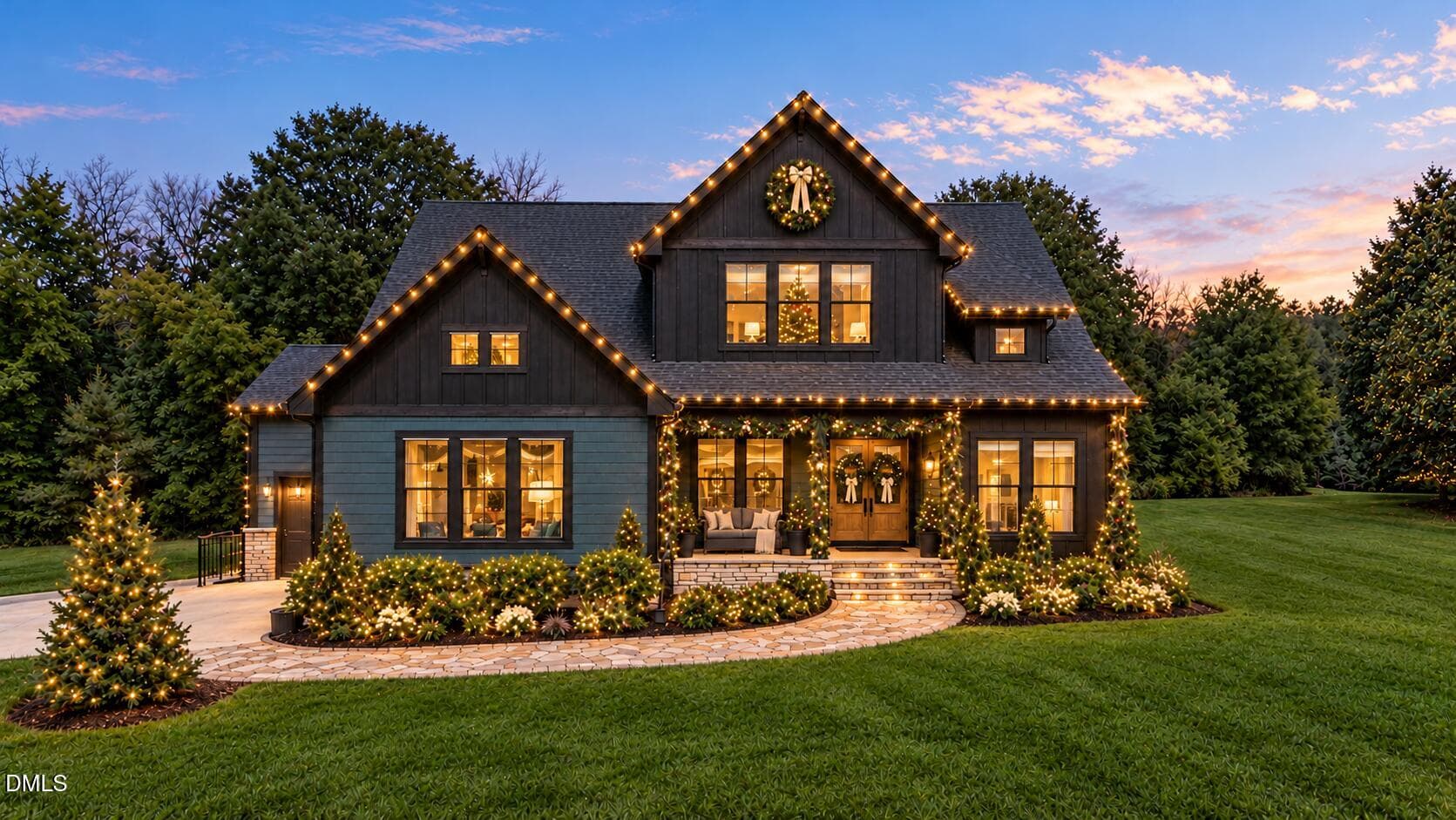 Twilight Holiday Farmhouse Glow - 742 Lake Magnolia Way, Smithfield, NC 27577