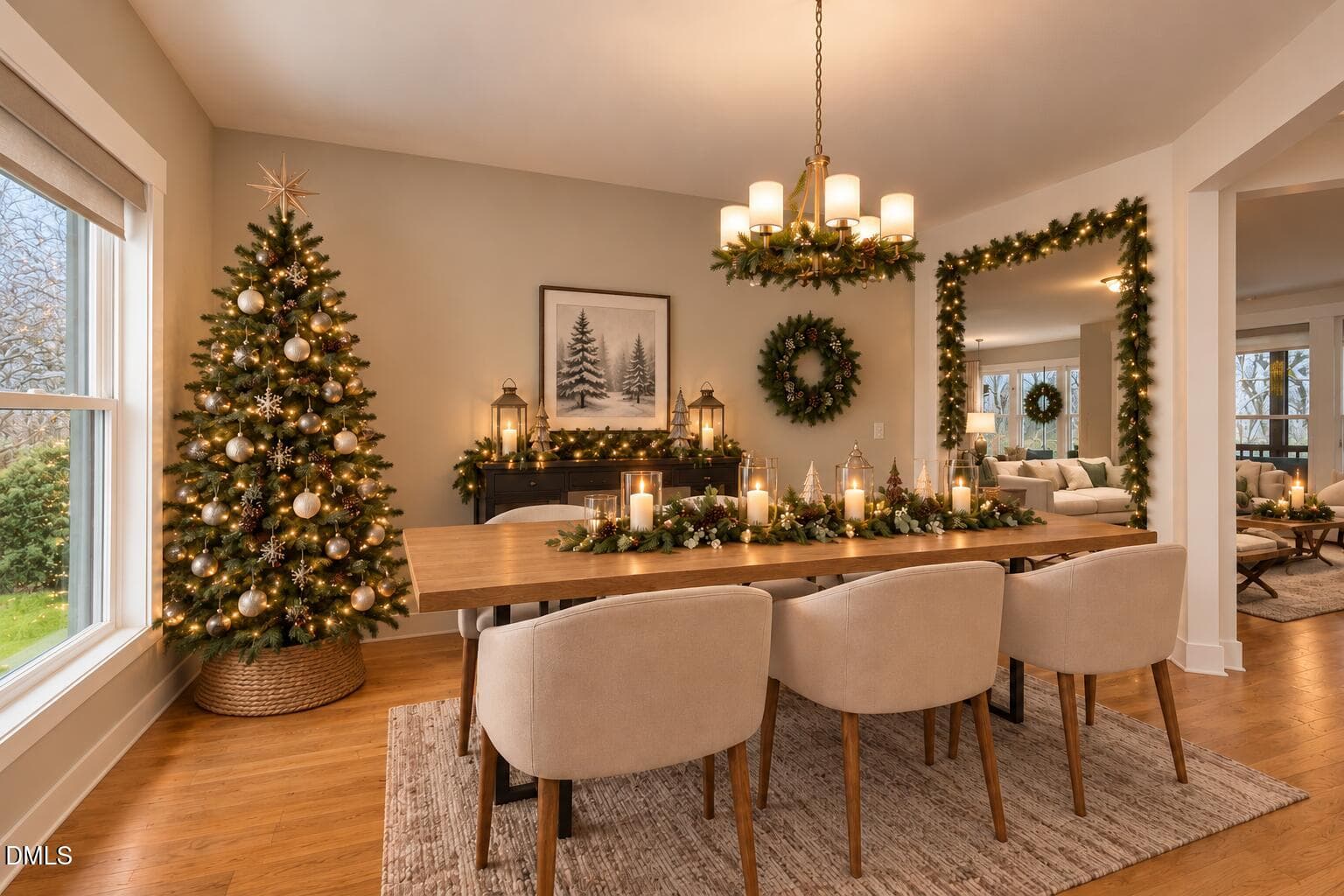 Warm Christmas Dining Room Elegance - 742 Lake Magnolia Way, Smithfield, NC 27577