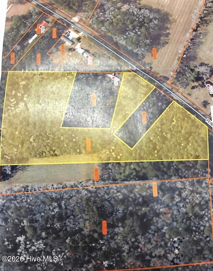 Yellow shaded is the land with this address - 2473 Peacock Road, Whiteville, NC 28472