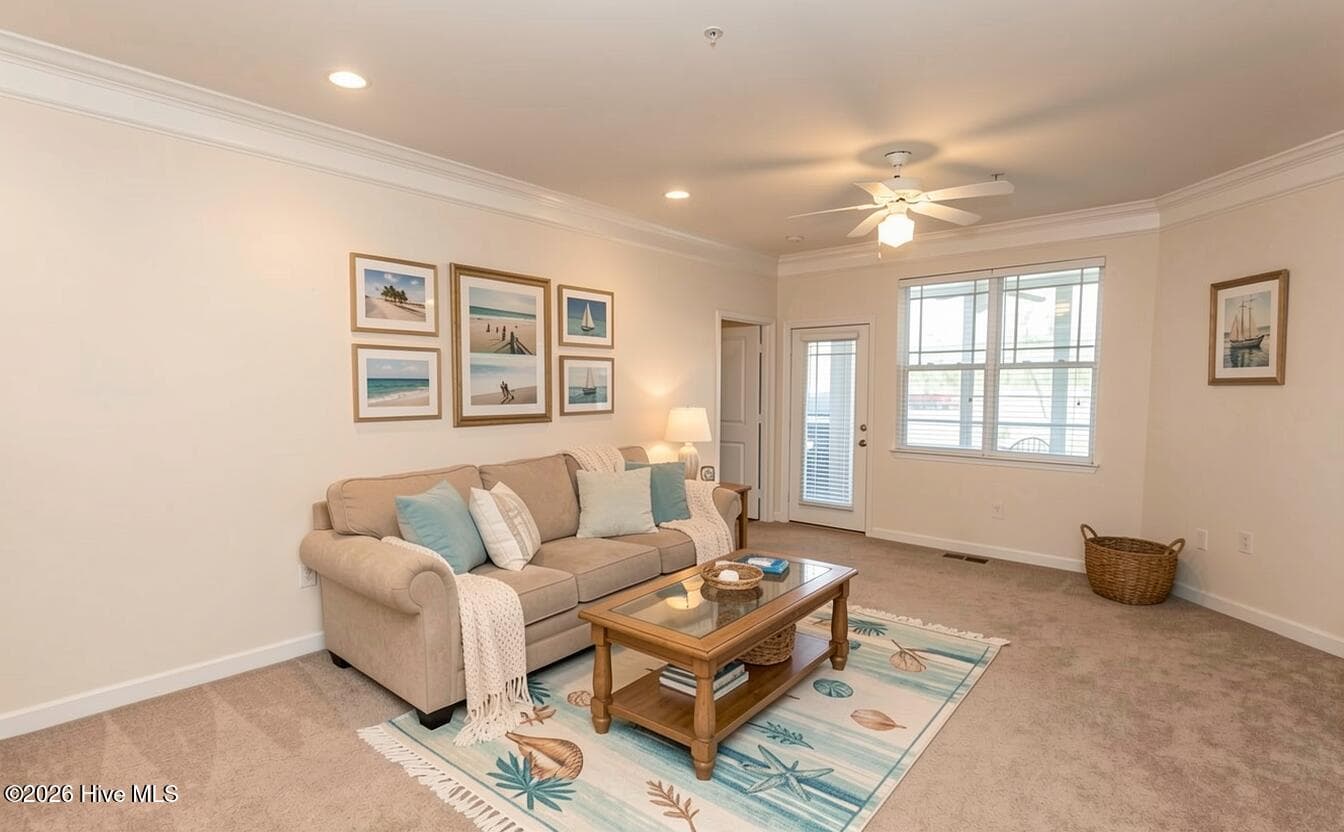 Living Room Virtually Staged - 395 S Crow Creek Drive NW Unit 1401, Calabash, NC 28467
