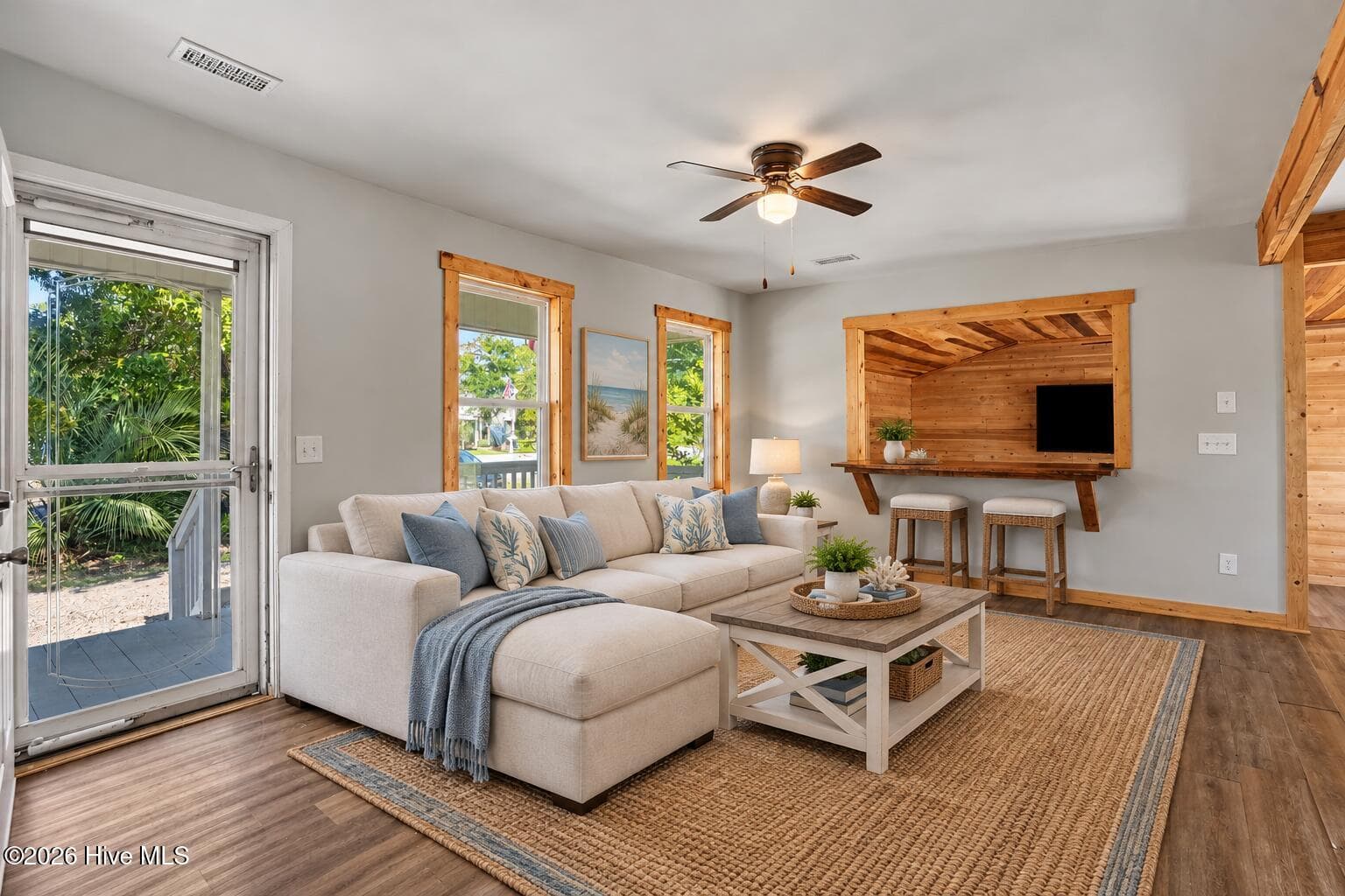 Virtual Staged Living Room - 124 N Middleton Avenue, Oak Island, NC 28465, Oak Island