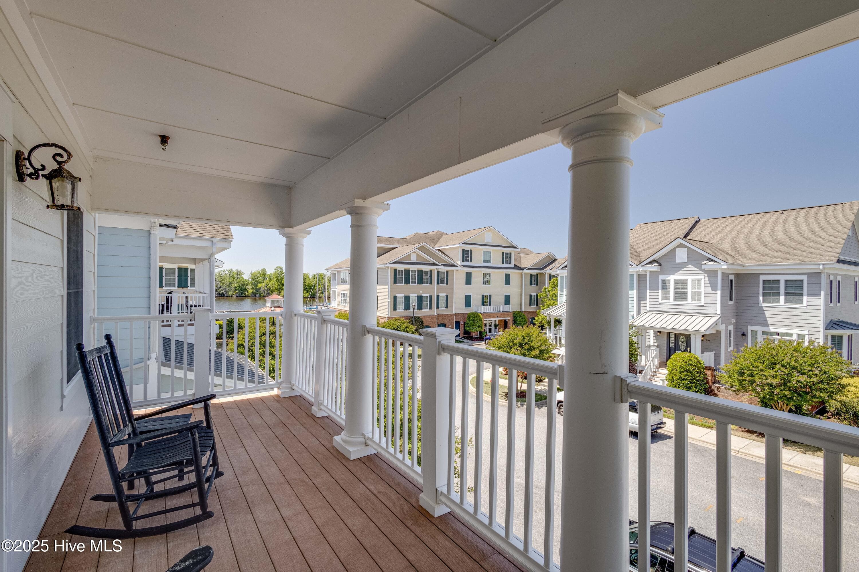 Top Floor Porch with Gorgeous water View of the Gazebo and Marina. - 207 S Academy Street, Washington, NC 27889