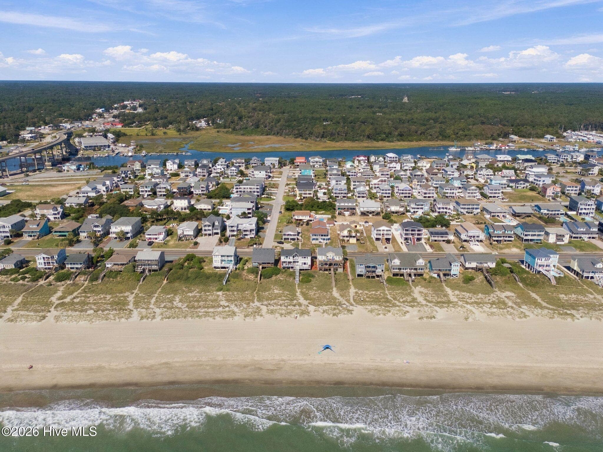 Aerial View - 134 Ocean Boulevard E, Holden Beach, NC 28462, Holden Beach