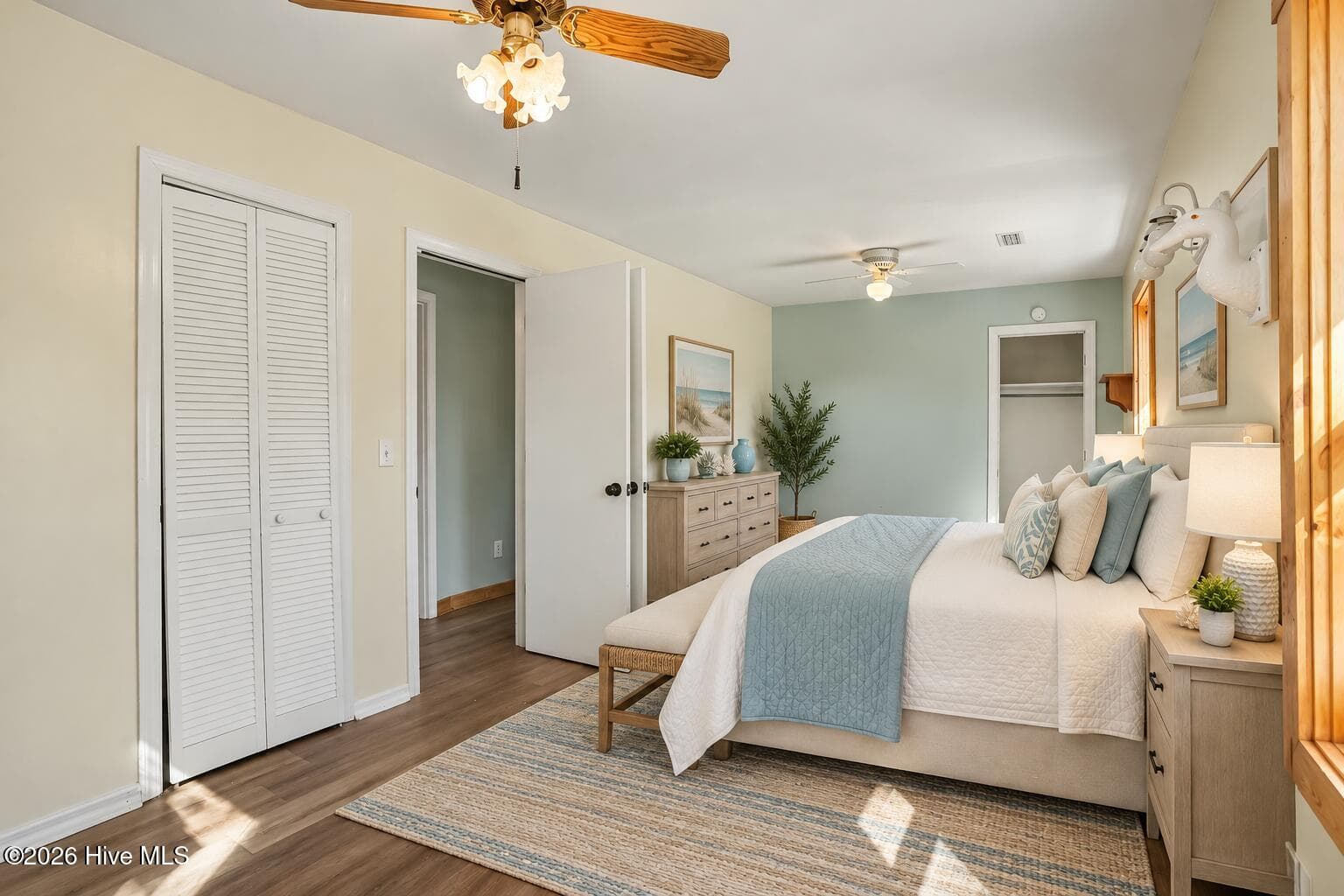 Virtual Staged Primary Bedroom - 124 N Middleton Avenue, Oak Island, NC 28465, Oak Island