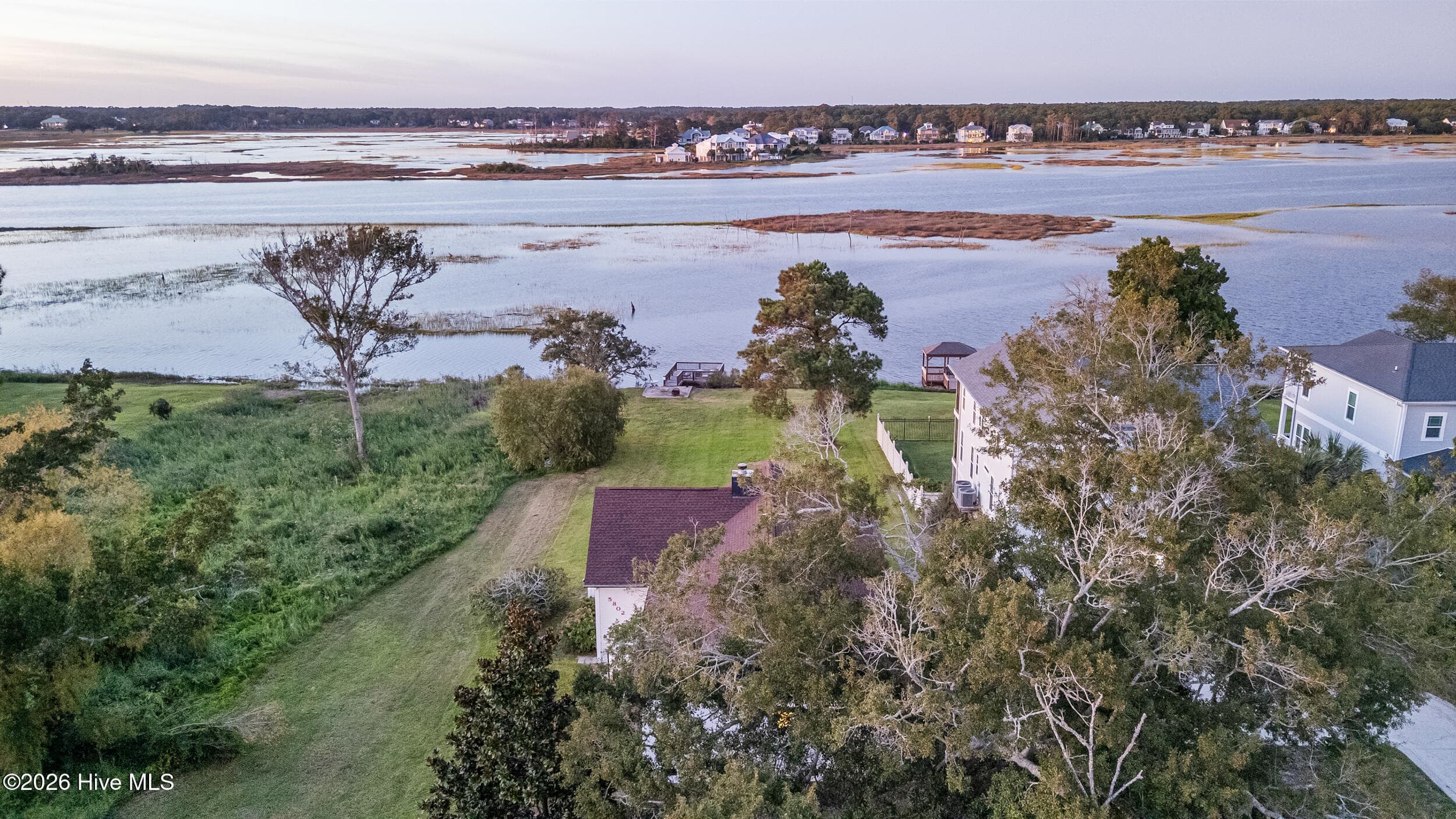 Aerial View of the ICW - 5802 E Yacht Drive, Oak Island, NC 28465