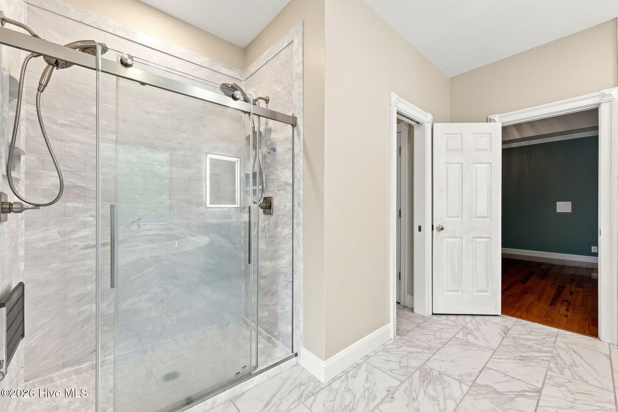Primary bedroom suite bathroom shower - 407 Rustic Court, Pollocksville, NC 28573