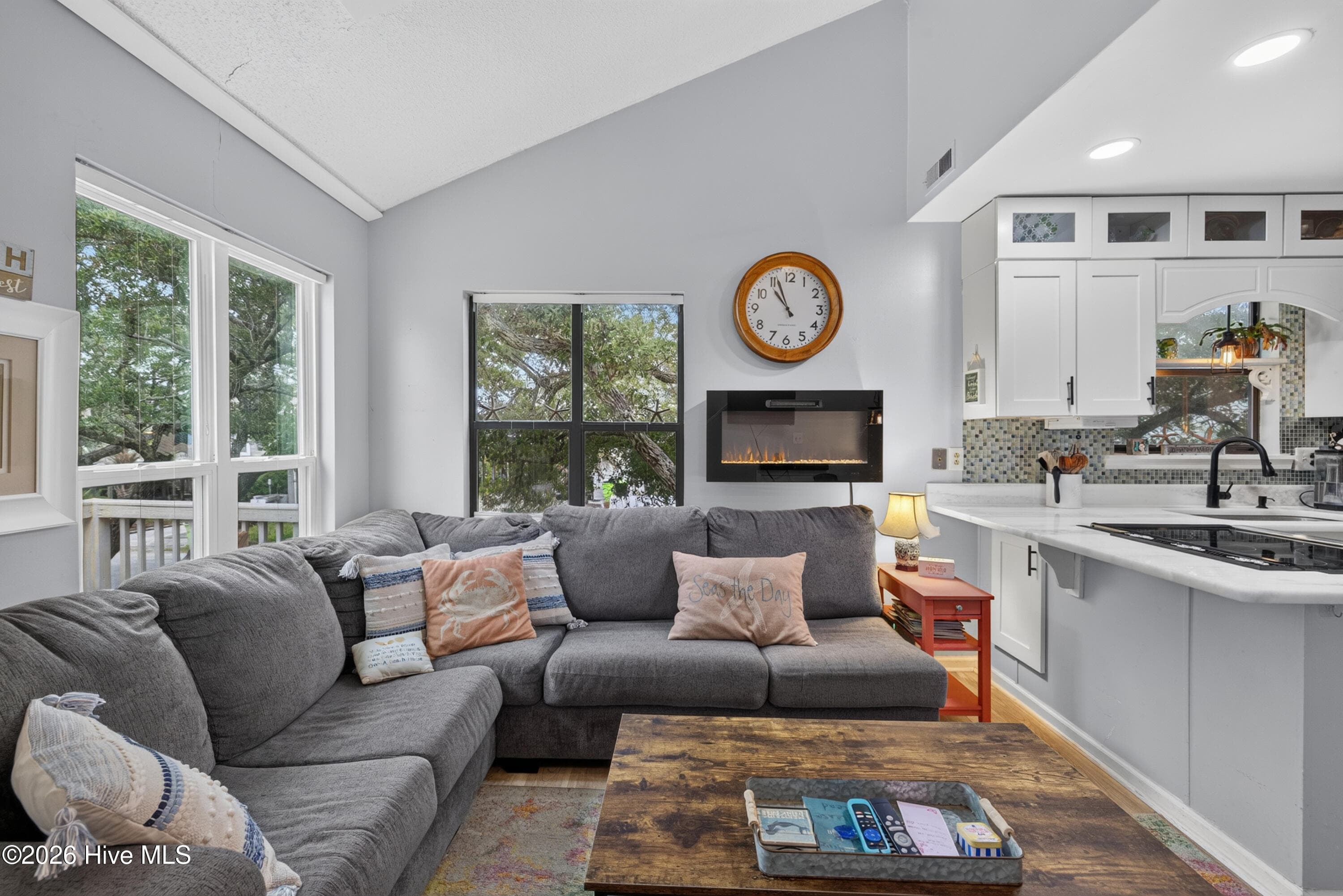 Vaulted ceilings and recessed lights in the kitchen - 301 Bay Circle, North Topsail Beach, NC 28460
