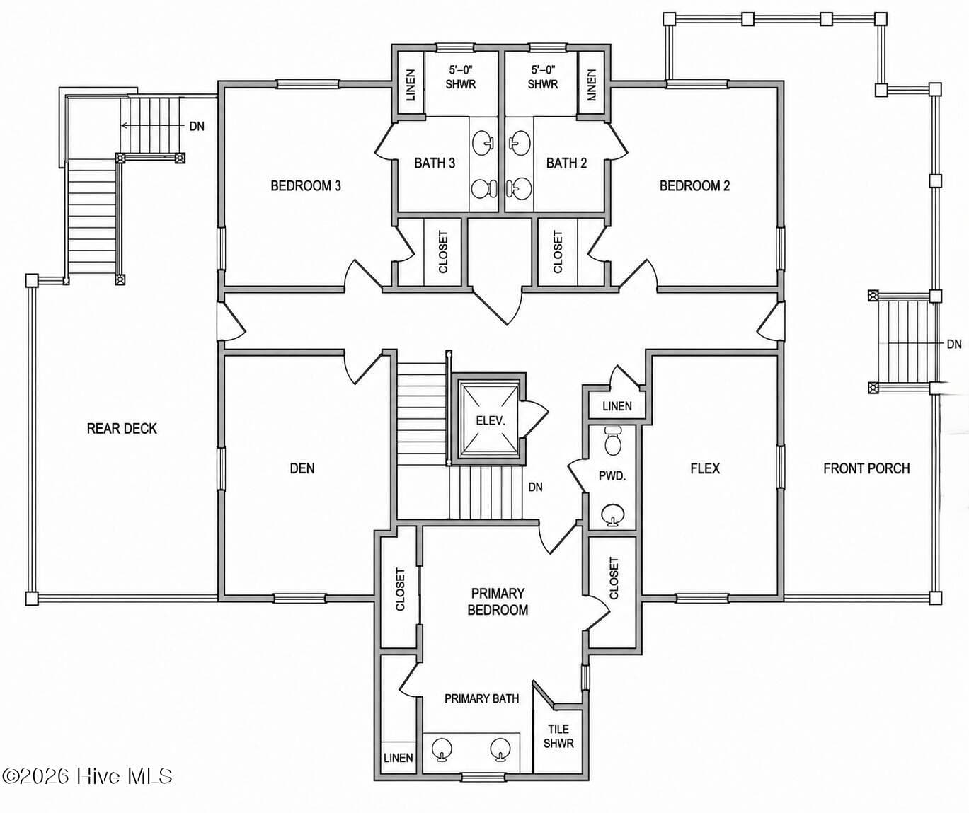AI rendering based on plans - Level 2 floor plan - 664 Augustine Avenue SW, Supply, NC 28462