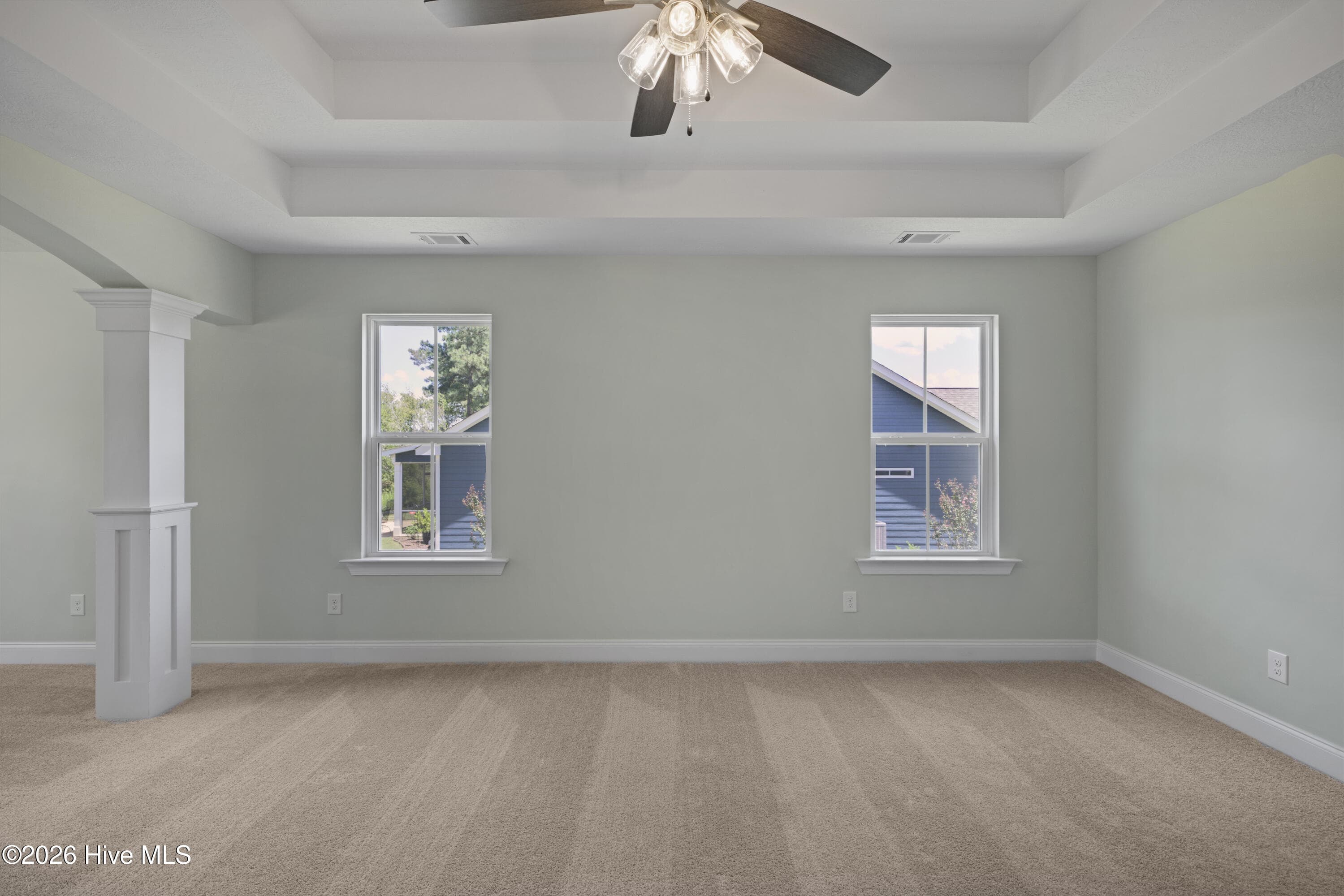 Bed area includes a ceiling fan - 1340 Bellingham Drive, Beech Island, SC 29842