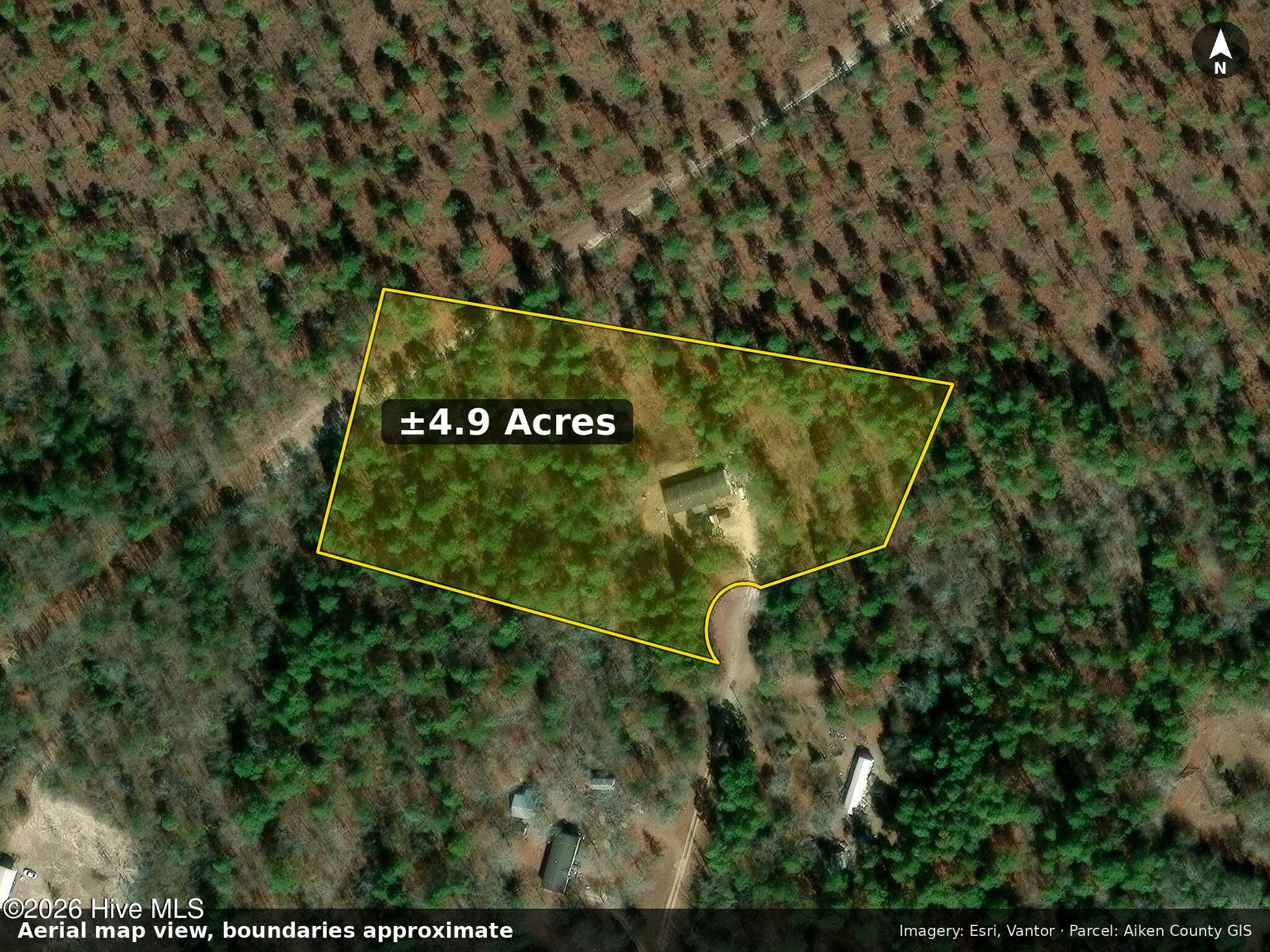 Aerial map view, boundaries approximate - 34 Starling Court, Aiken, SC 29805, Aiken