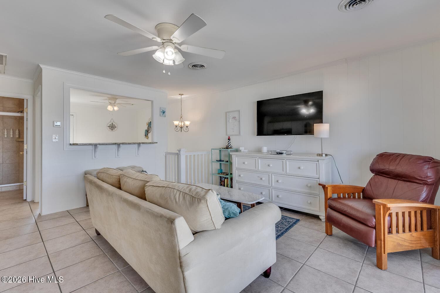 Living room unit 7 - 501 Fort Fisher Boulevard S Unit 6 & 7, Kure Beach, NC 28449