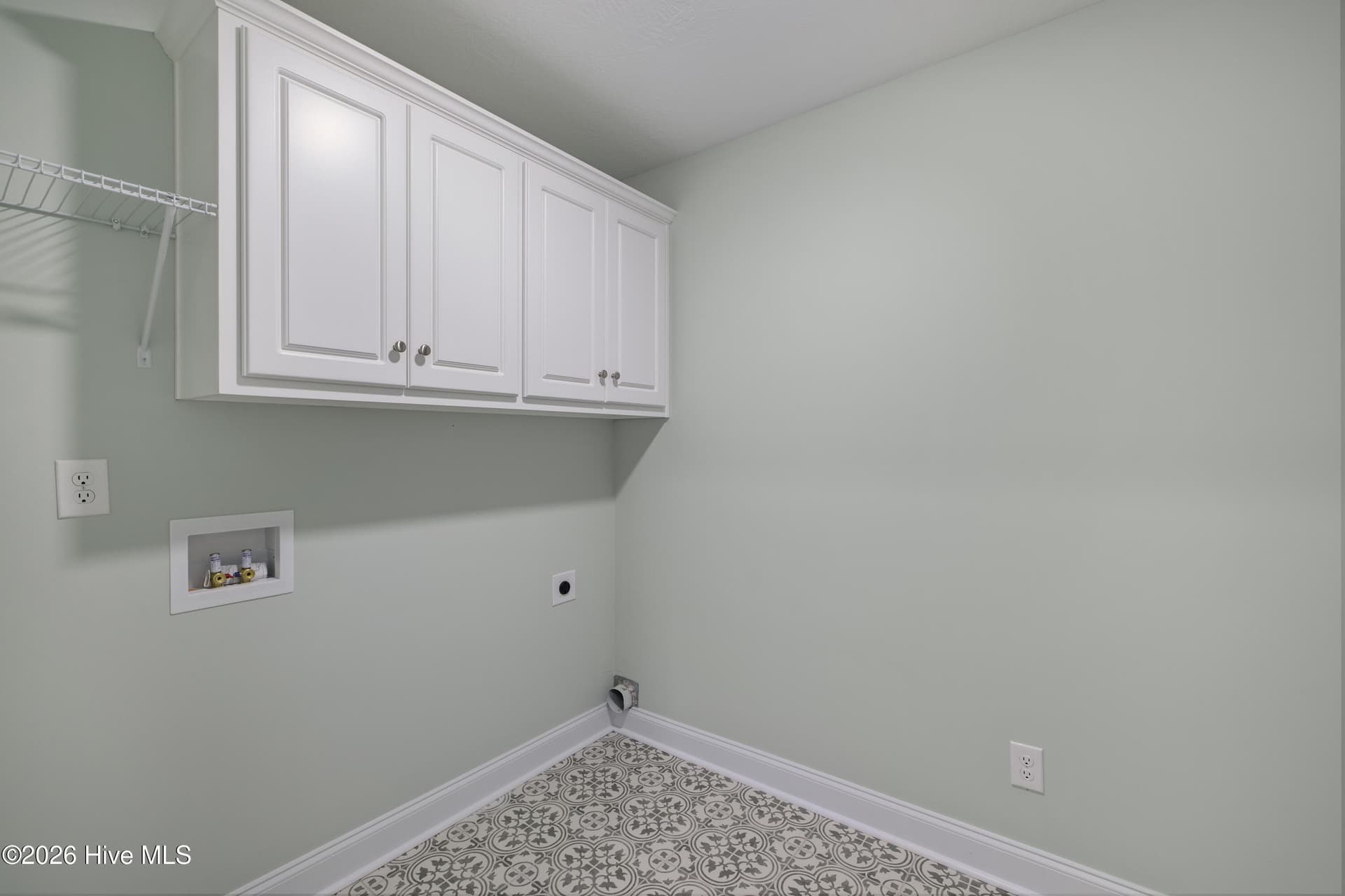 Laundry room with designer tile floor - 1340 Bellingham Drive, Beech Island, SC 29842