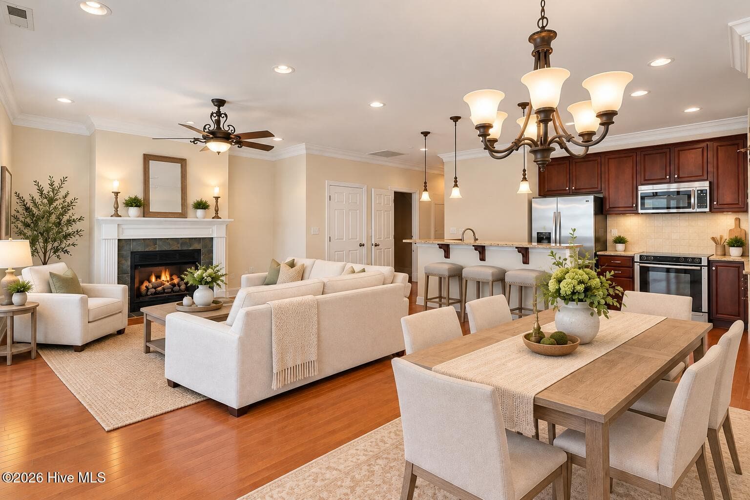Furniture is Virtually Staged Open Living and Dining - 207 S Academy Street, Washington, NC 27889