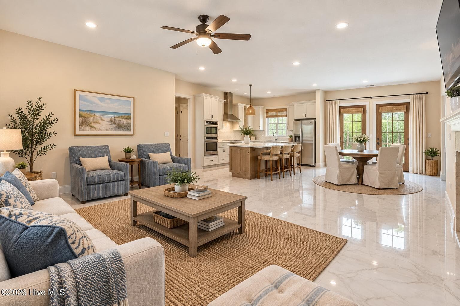 Staged living/dining generated by AI - 2102 Midway Road SE, Bolivia, NC 28422