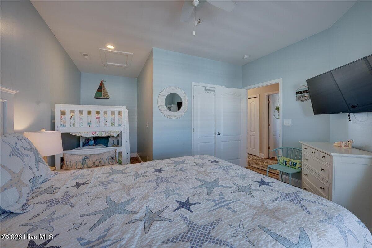 Bedroom #2, as show sleeps, 4 - 104 Pelican Drive H, Atlantic Beach, NC 28512