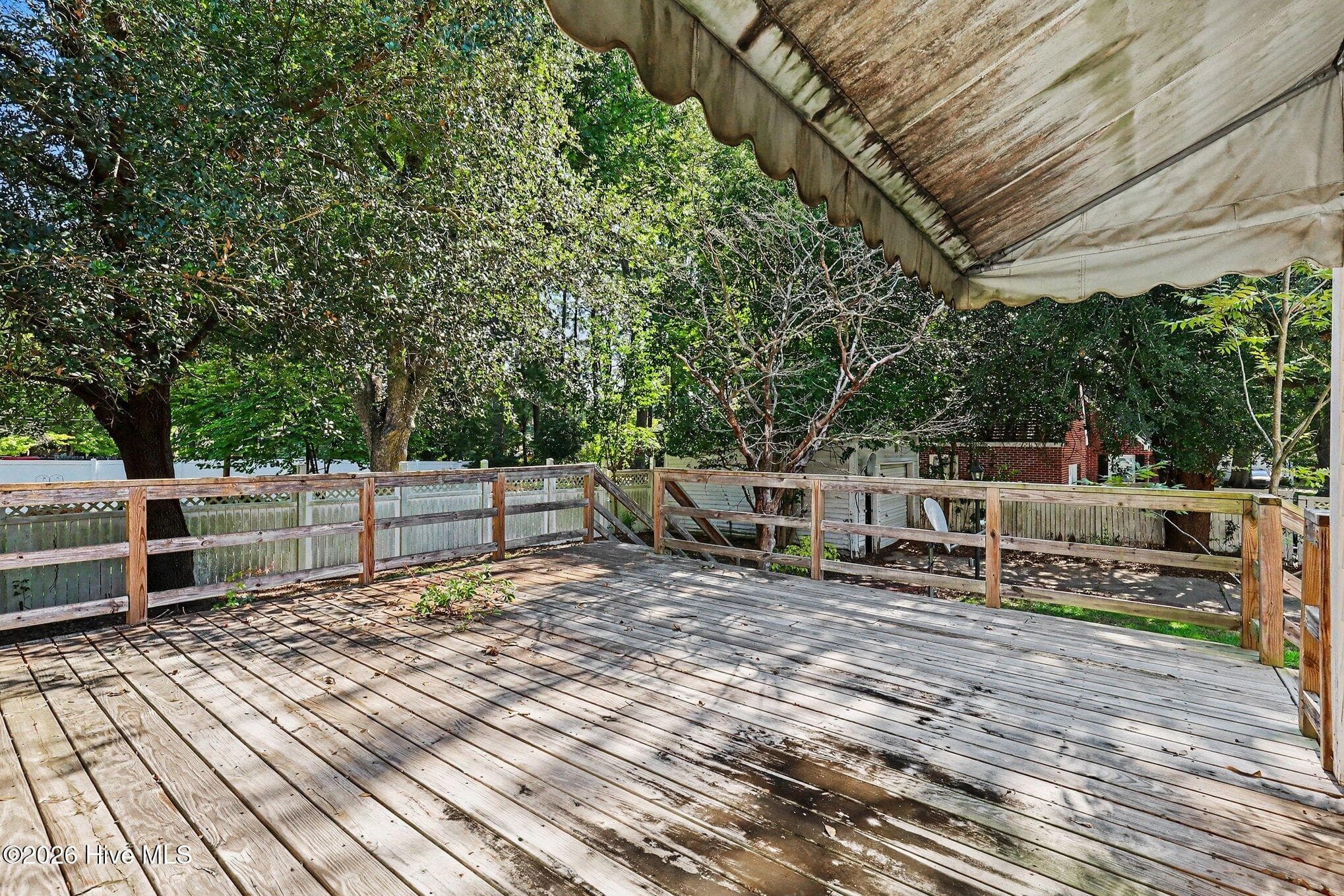 Large rear deck - 202 N Green Street, Selma, NC 27576