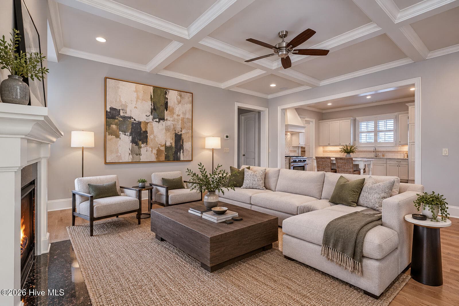 Great Room - virtually staged - 5206 Old Garden Road, Wilmington, NC 28403