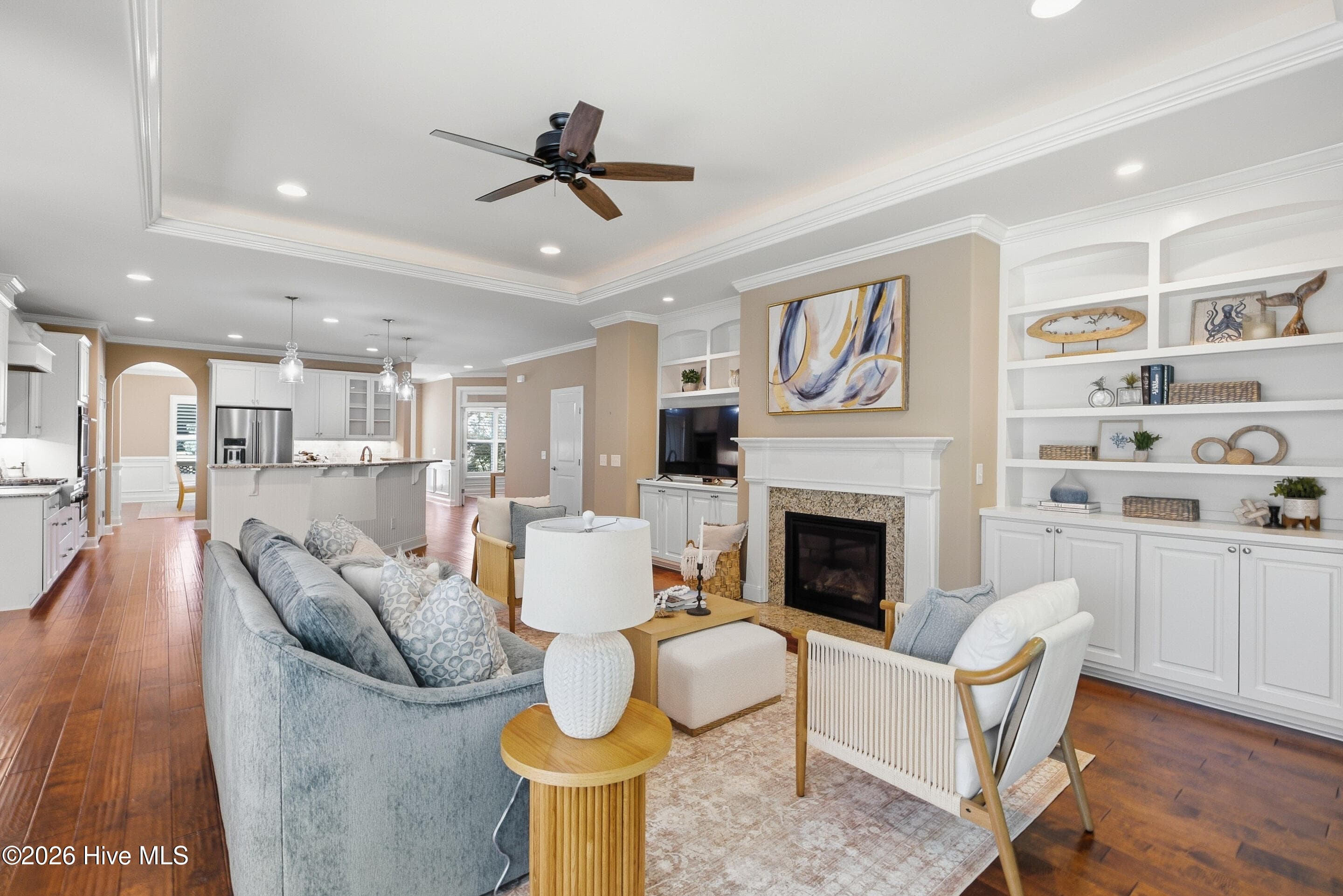 Options to install tv over the fireplace or to the left as is now - 2153 Forest View Circle, Leland, NC 28451