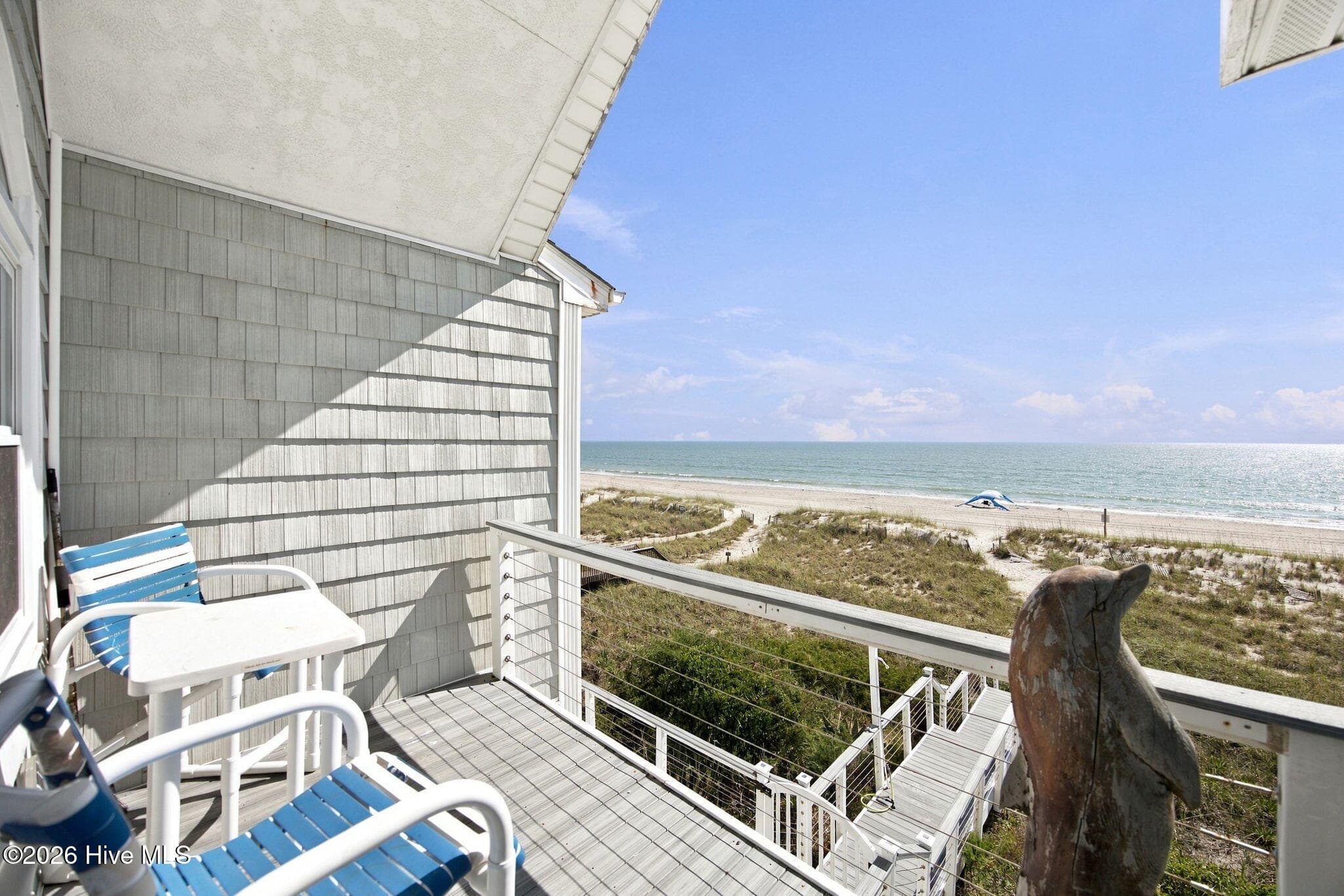 Upstairs Balcony From Living Area - 134 Ocean Boulevard E, Holden Beach, NC 28462, Holden Beach