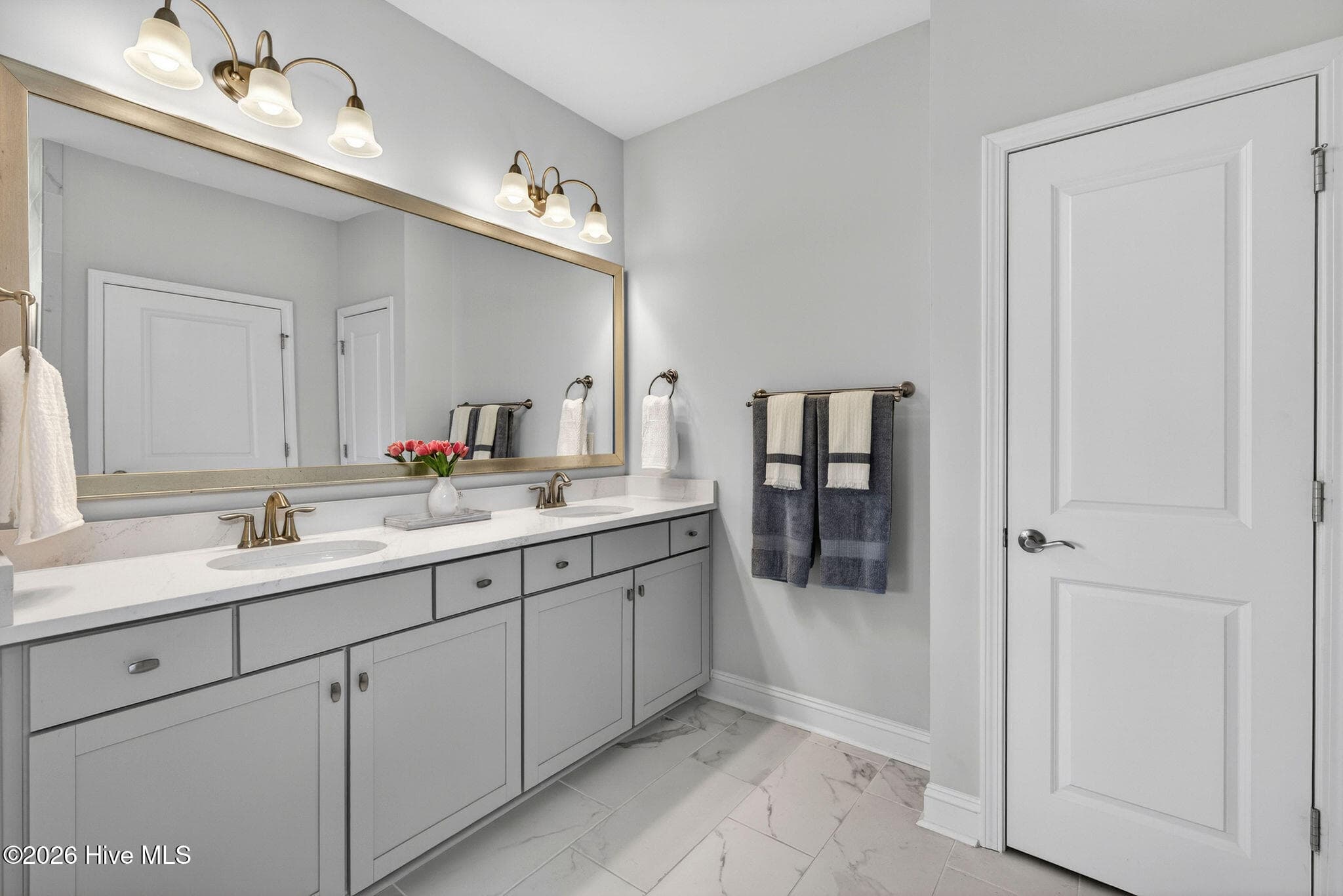 Primary bath with dual vanity - 858 Broomsedge Terrace, Wilmington, NC 28412