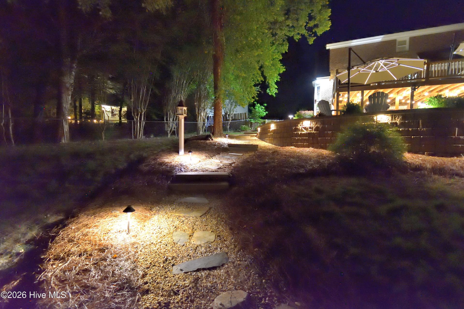 Walkway lighted by low voltage lighting - 3924 Crosswinds Drive, Rocky Mount, NC 27803