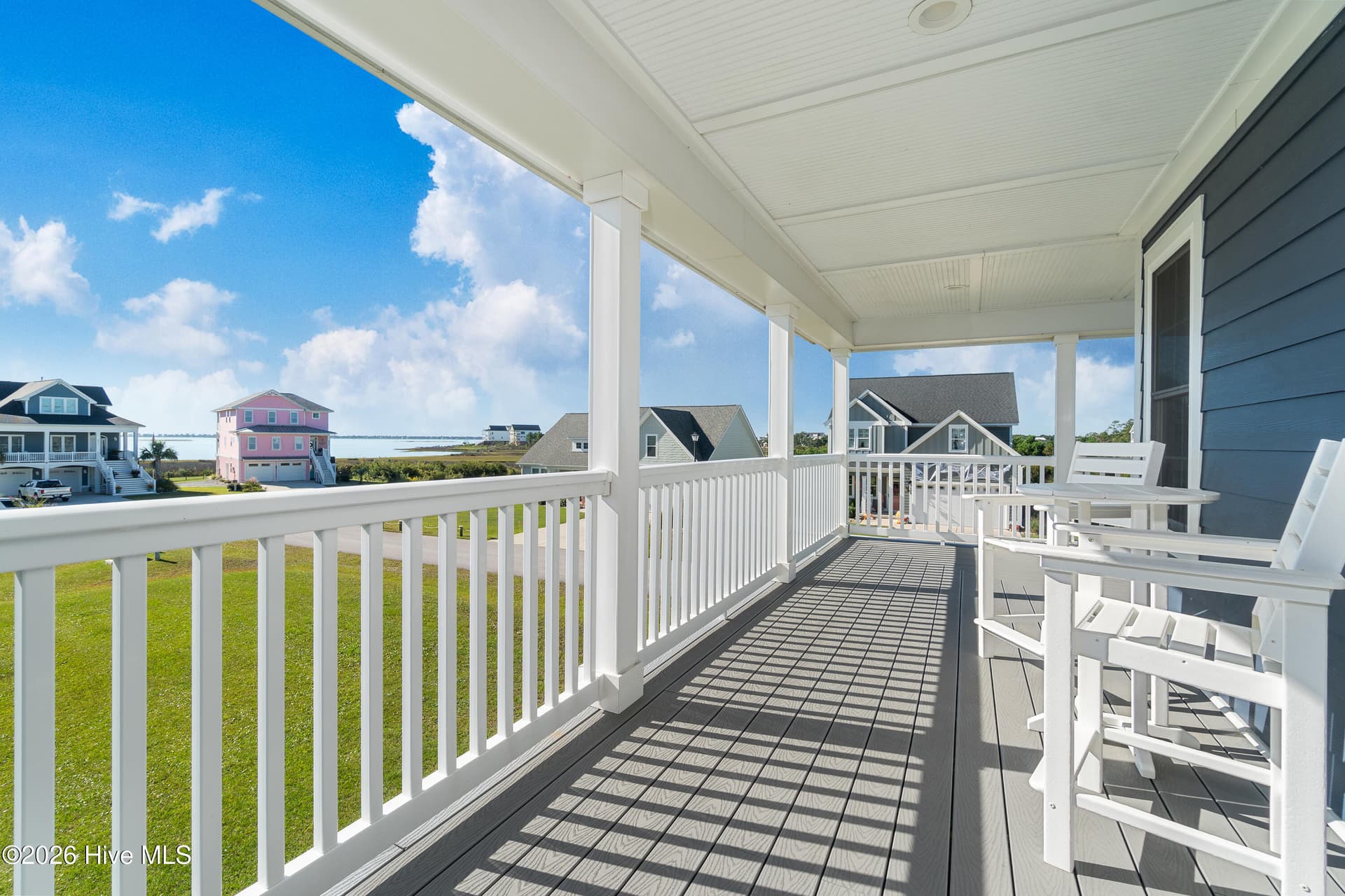 Upstairs wraparound deck - 603 Trawler Place, Newport, NC 28570