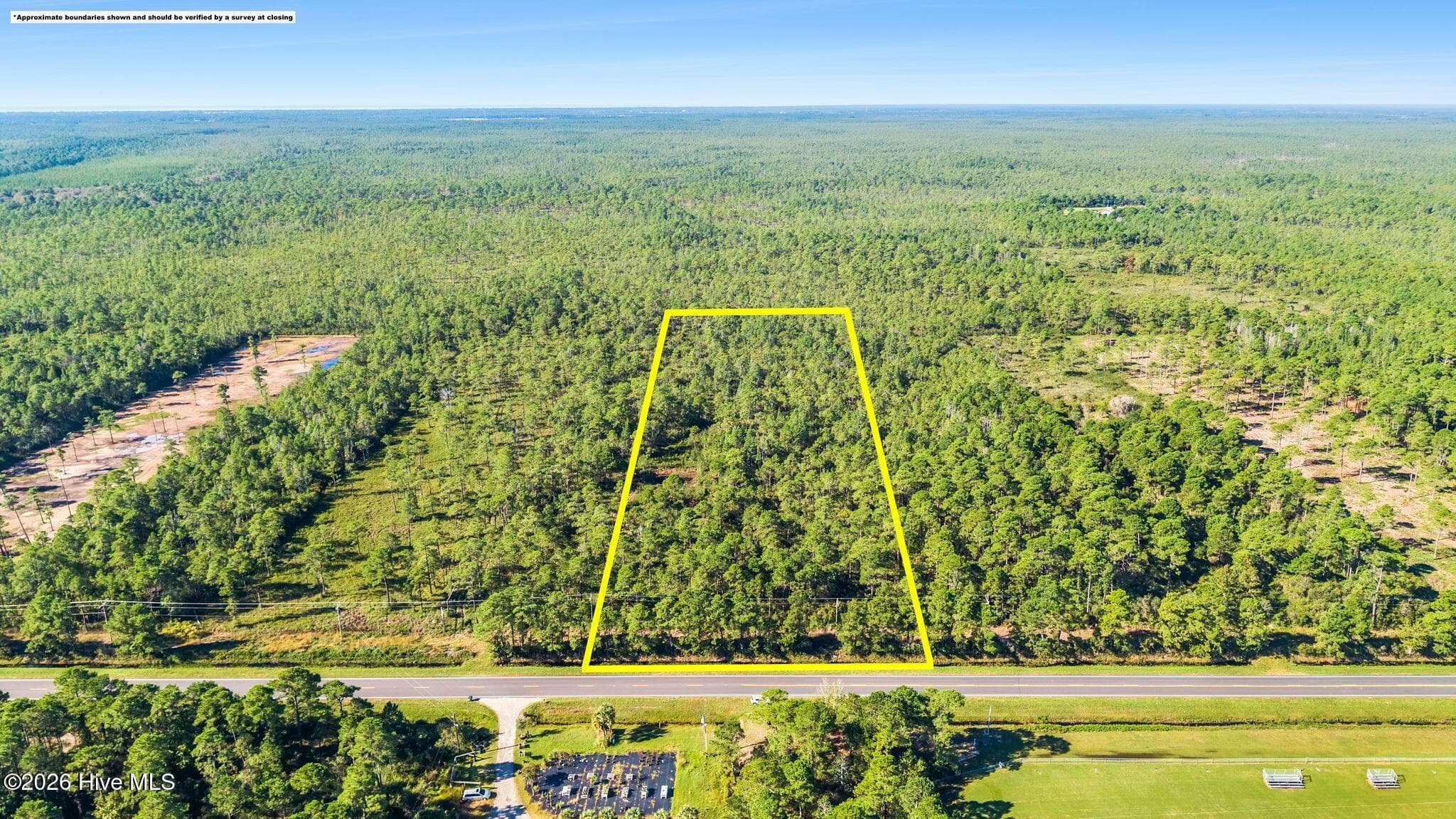 Approximate property lines marked in yellow - 3760 10 George Ii Highway SE, Southport, NC 28461, Southport