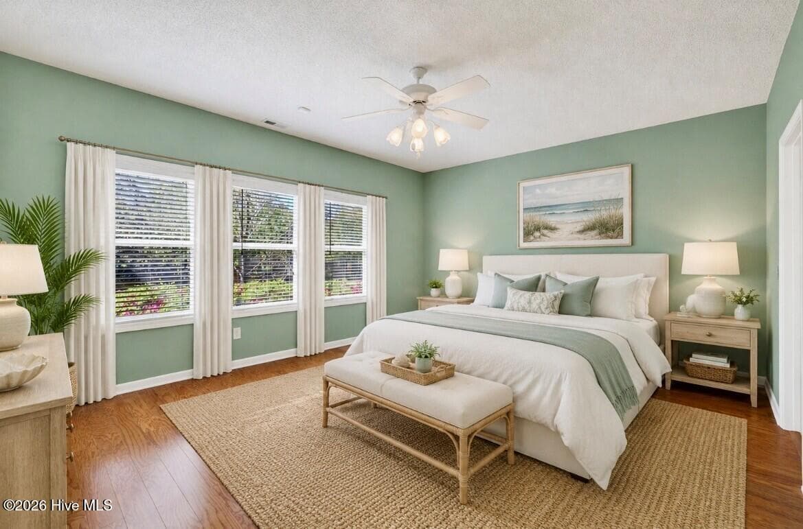 Virtually Staged Primary Bedroom - 1113 Willow Pond Lane, Leland, NC 28451