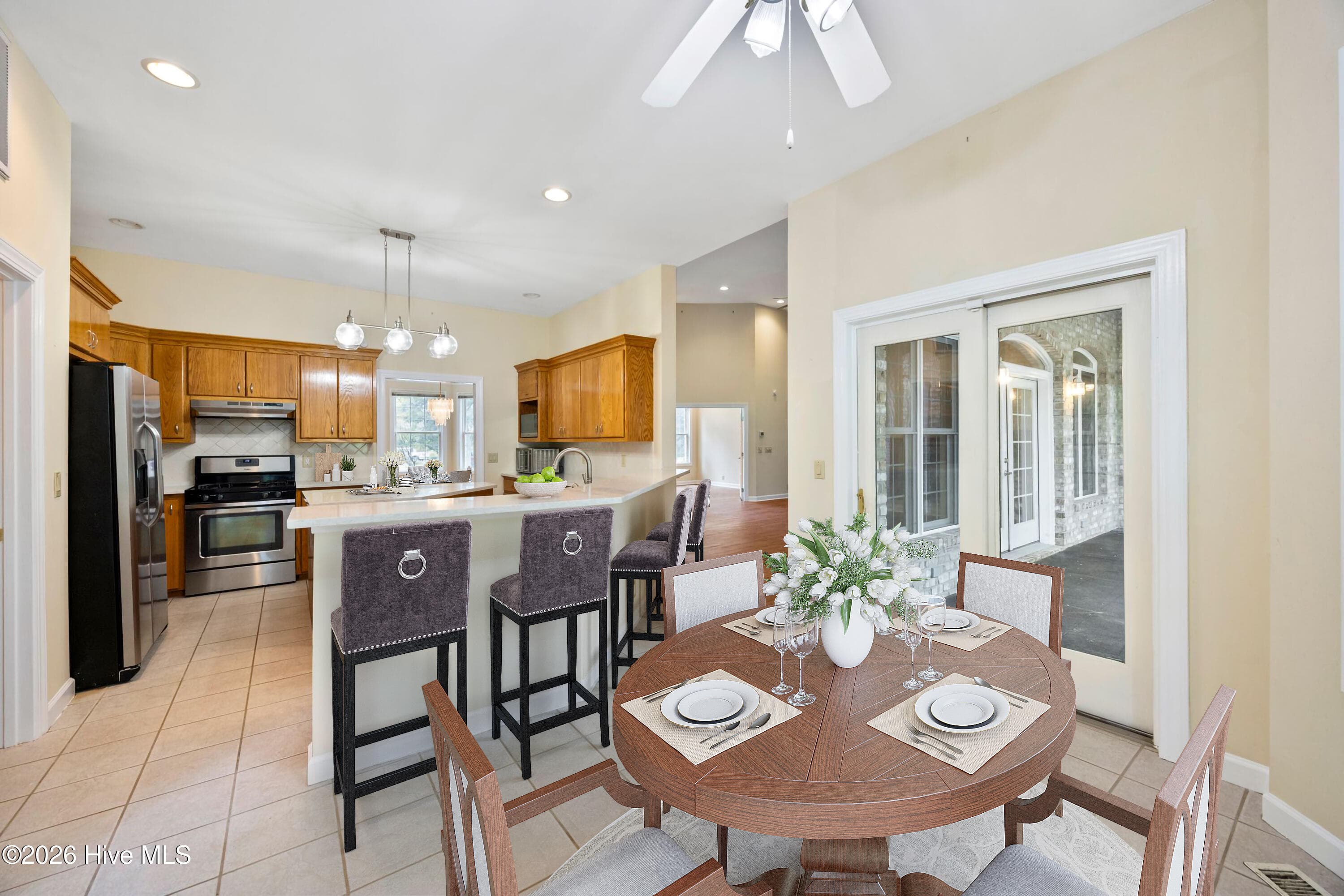 Breakfast Nook/ Kitchen virtual staging - 1834 Quail Point SE, Bolivia, NC 28422