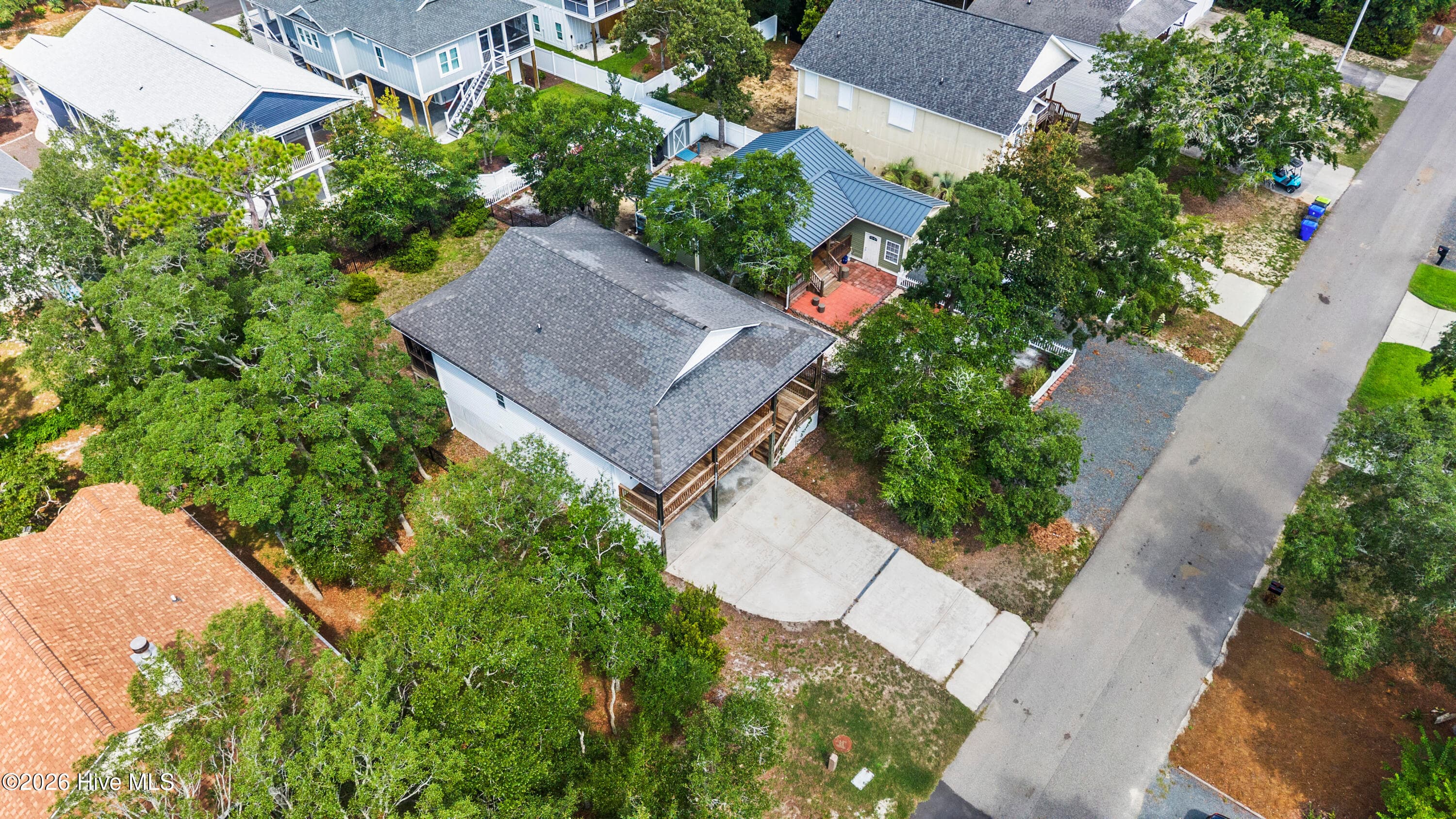 AERIAL VIEW of property from the front - 225 NE 39th Street, Oak Island, NC 28465