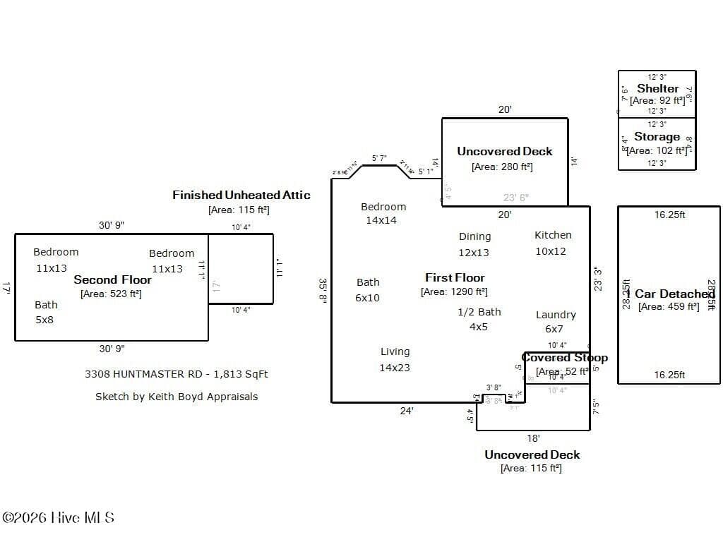 SKETCH - 3308 Hunt Master Road, Trent Woods, NC 28562