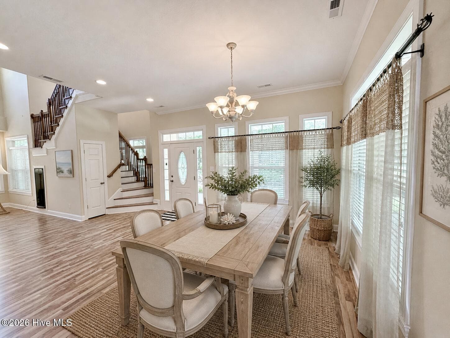 Virtually Staged Front Dining Room - 109 Sun Burst Circle, Cedar Point, NC 28584