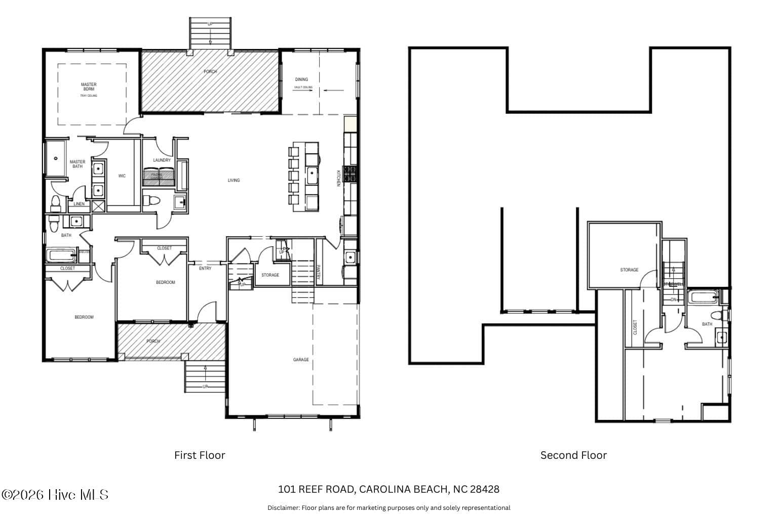 Representational and marketing purposes only. - 101 Reef Road, Carolina Beach, NC 28428