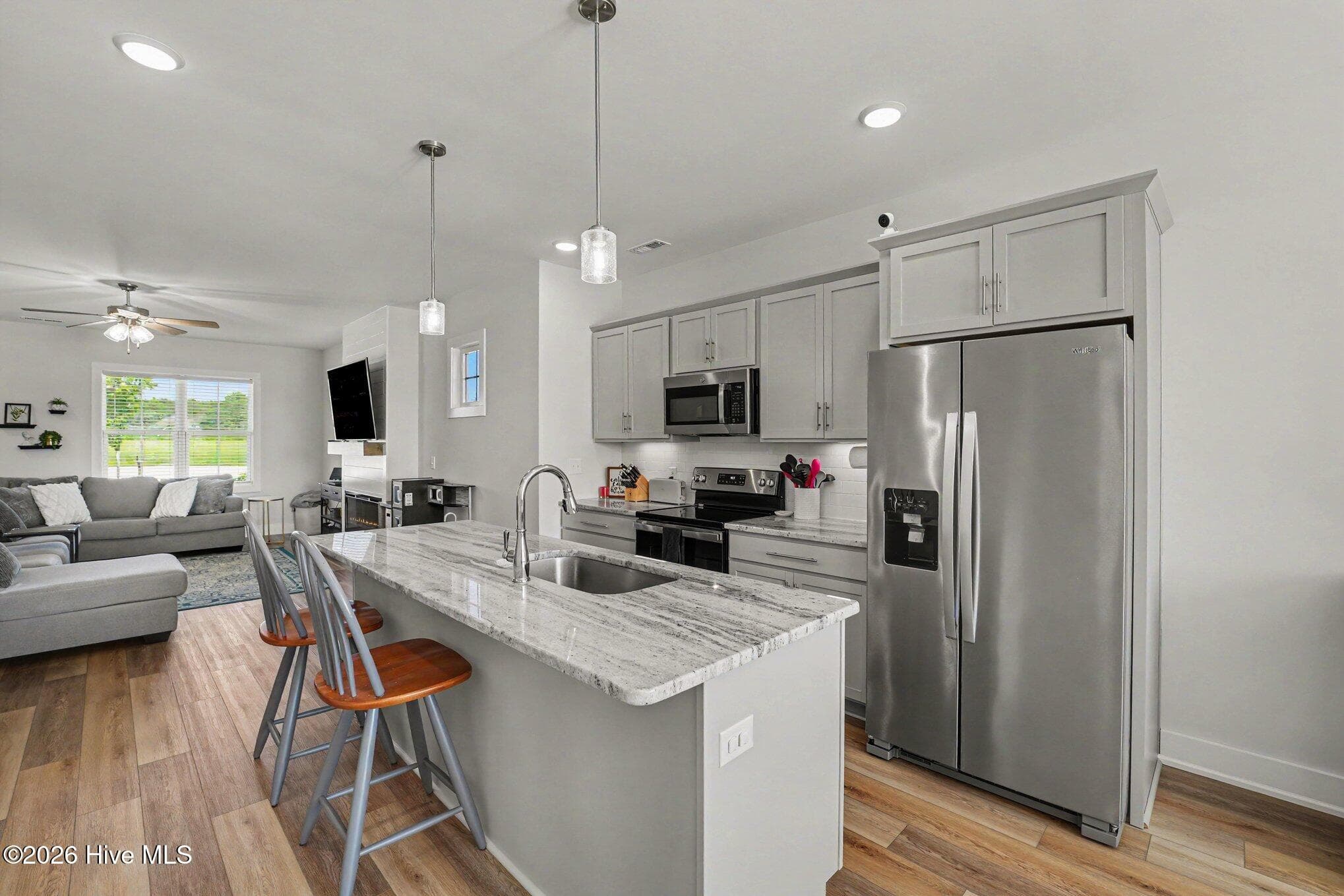 Kitchen view - 176 Glenwood Place, Kenly, NC 27542