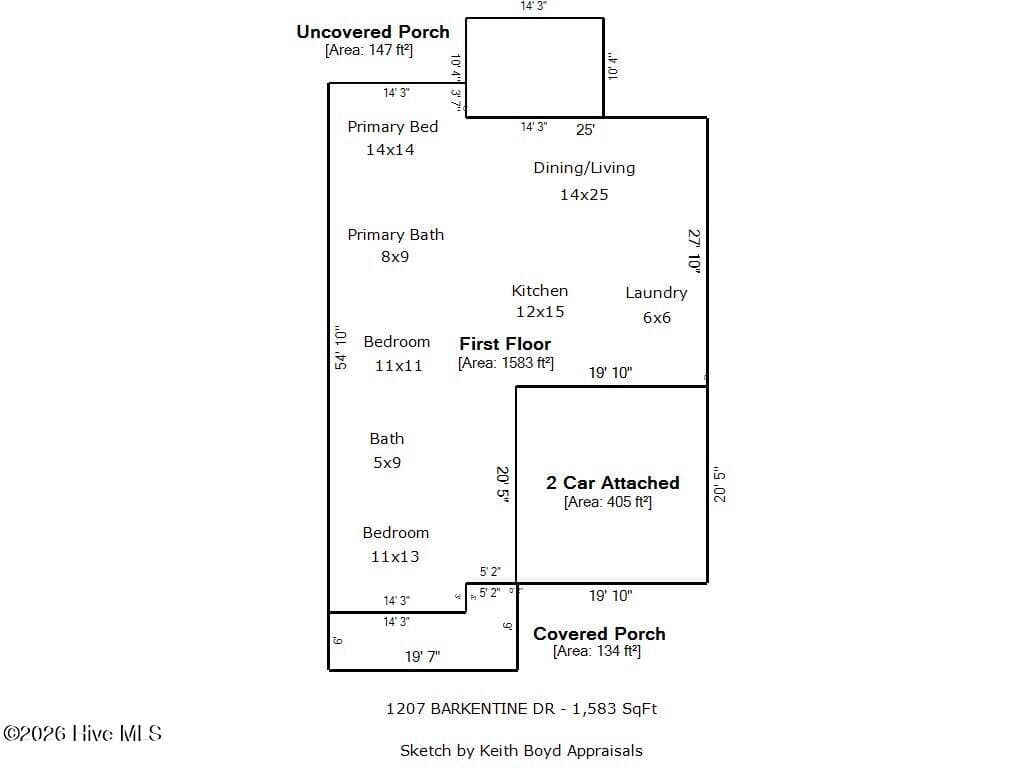 SKETCH - 1207 Barkentine Drive, New Bern, NC 28560