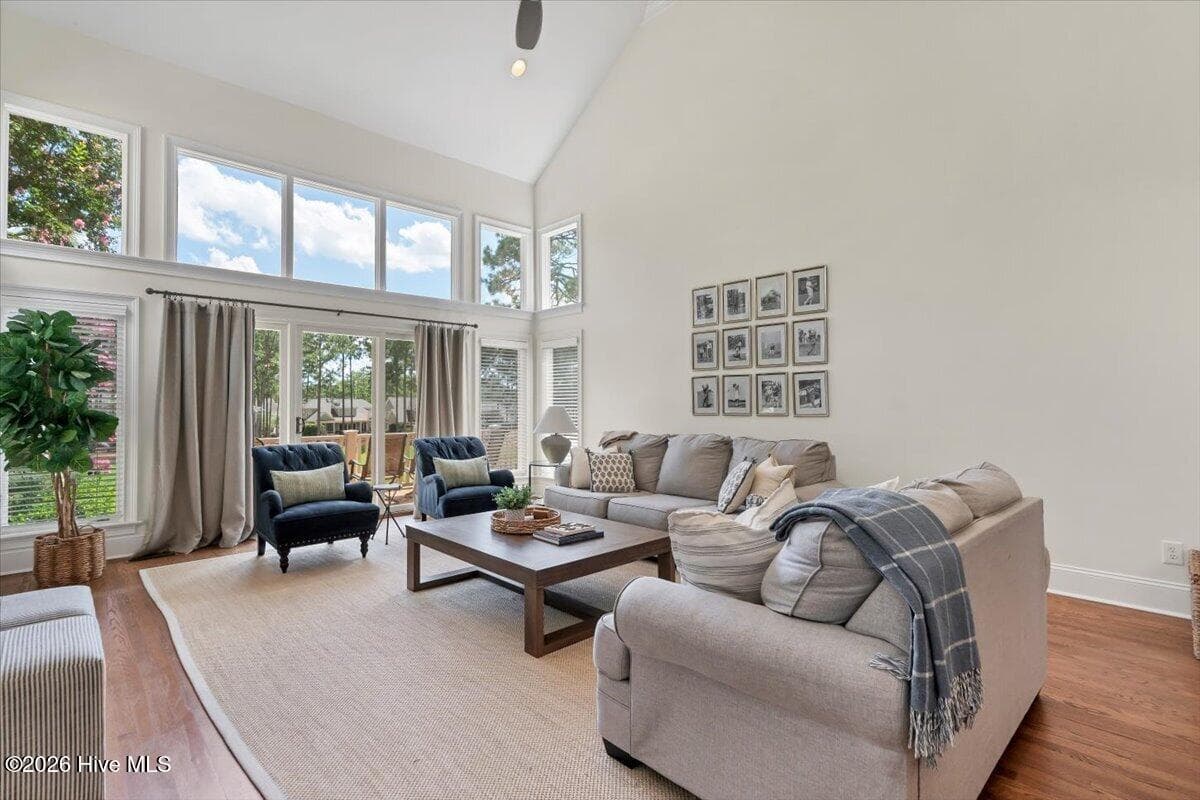 Indoor-Outdoor Flow connects the main living space directly to the golf-front patio. - 150 Cochrane Castle Circle, Pinehurst, NC 28374