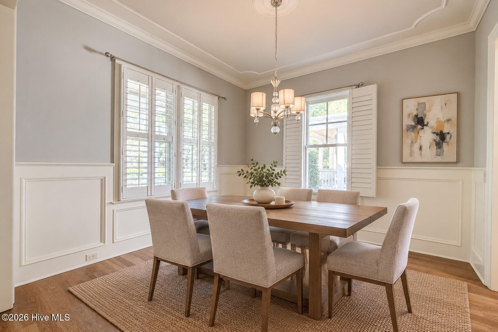 Virtually staged dining room - 5206 Old Garden Road, Wilmington, NC 28403