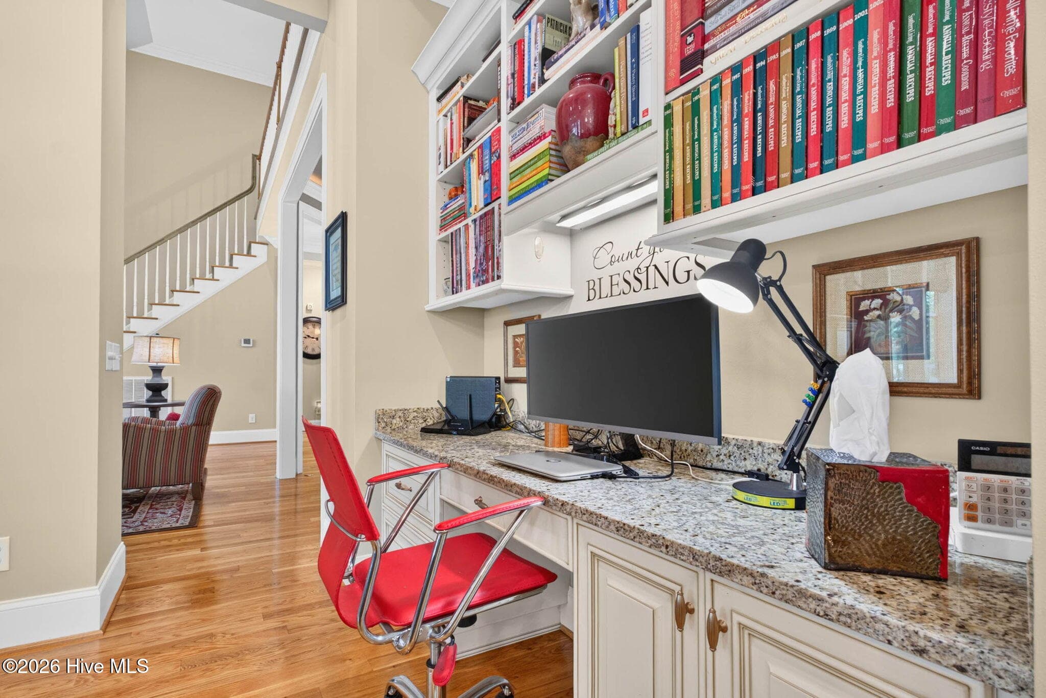 Built in desk and custom shelves - 5208 White Ibis Court, Southport, NC 28461, Southport