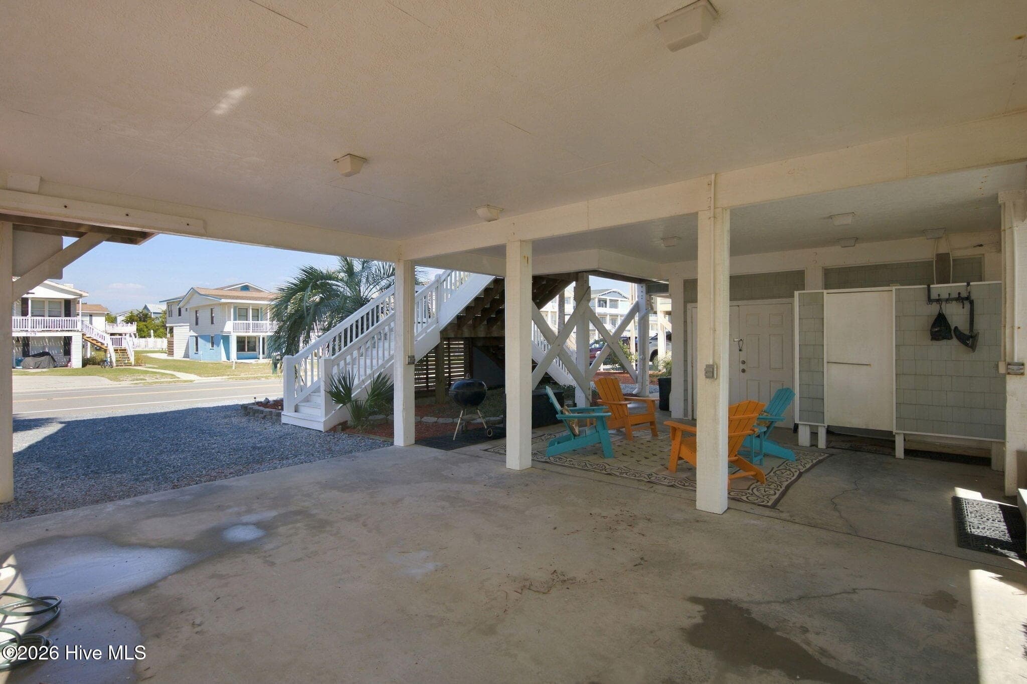 Under The Home Outside Shower & Storage Room - 134 Ocean Boulevard E, Holden Beach, NC 28462, Holden Beach