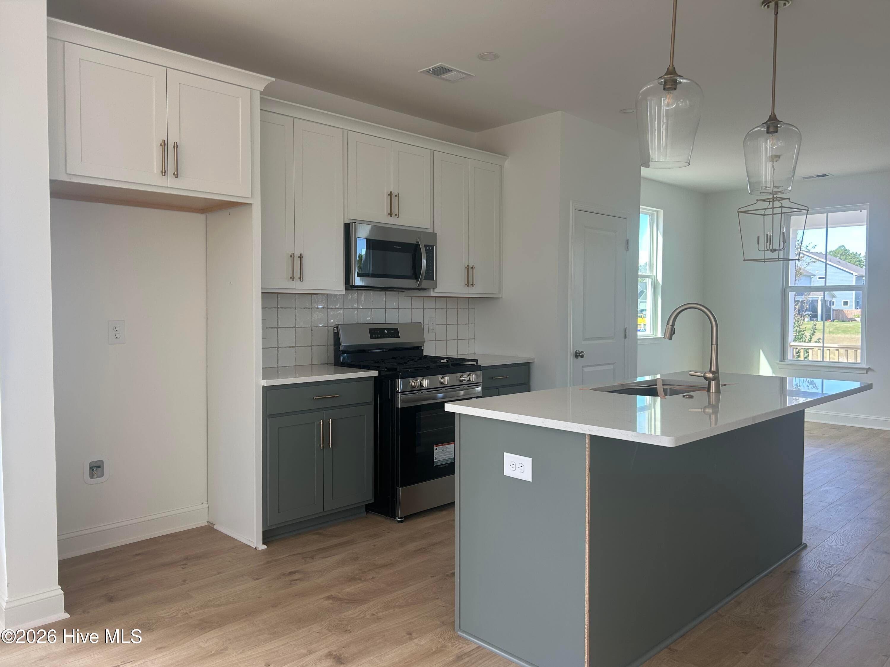 Kitchen with Stainless steel, natural gas range, microwave and dishwasher - 5446 Folklore Way, Wilmington, NC 28412