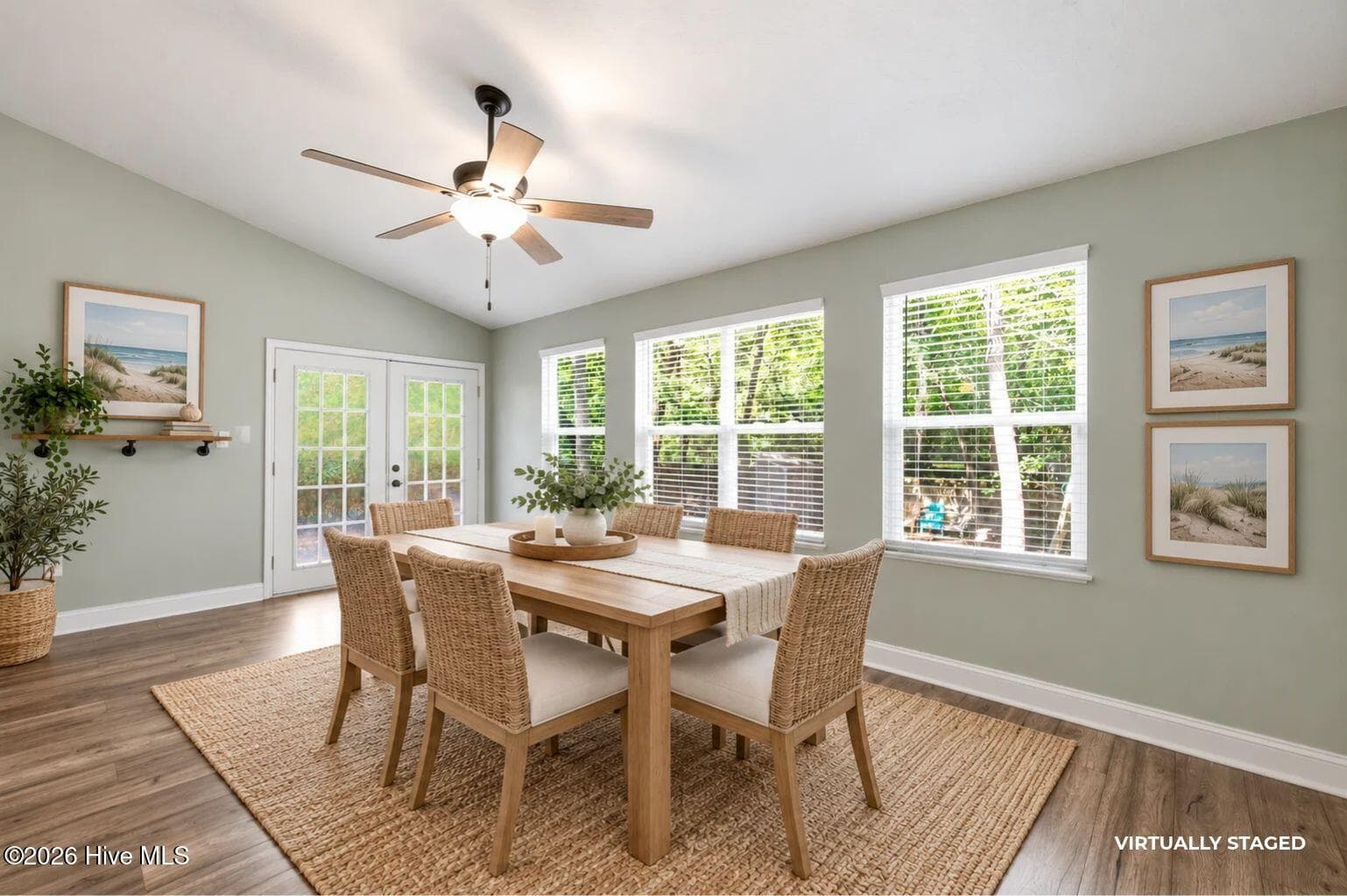 Virtually staged dining room - 122 Pond View Circle, Hampstead, NC 28443