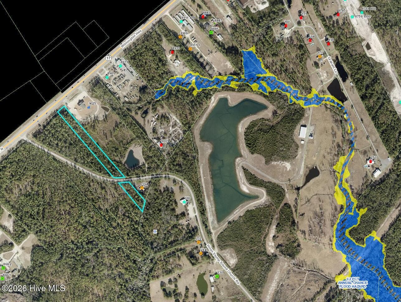 shown in blue and yellow - 2.41ac Wilmington Highway, Holly Ridge, NC 28445