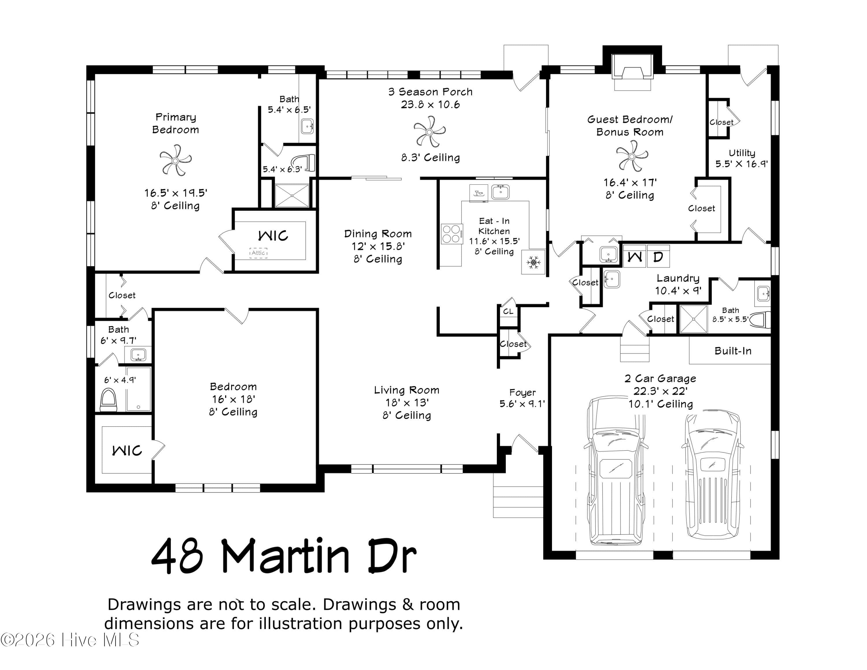 Floor Plan - 48 Martin Drive, Whispering Pines, NC 28327, Whispering Pines